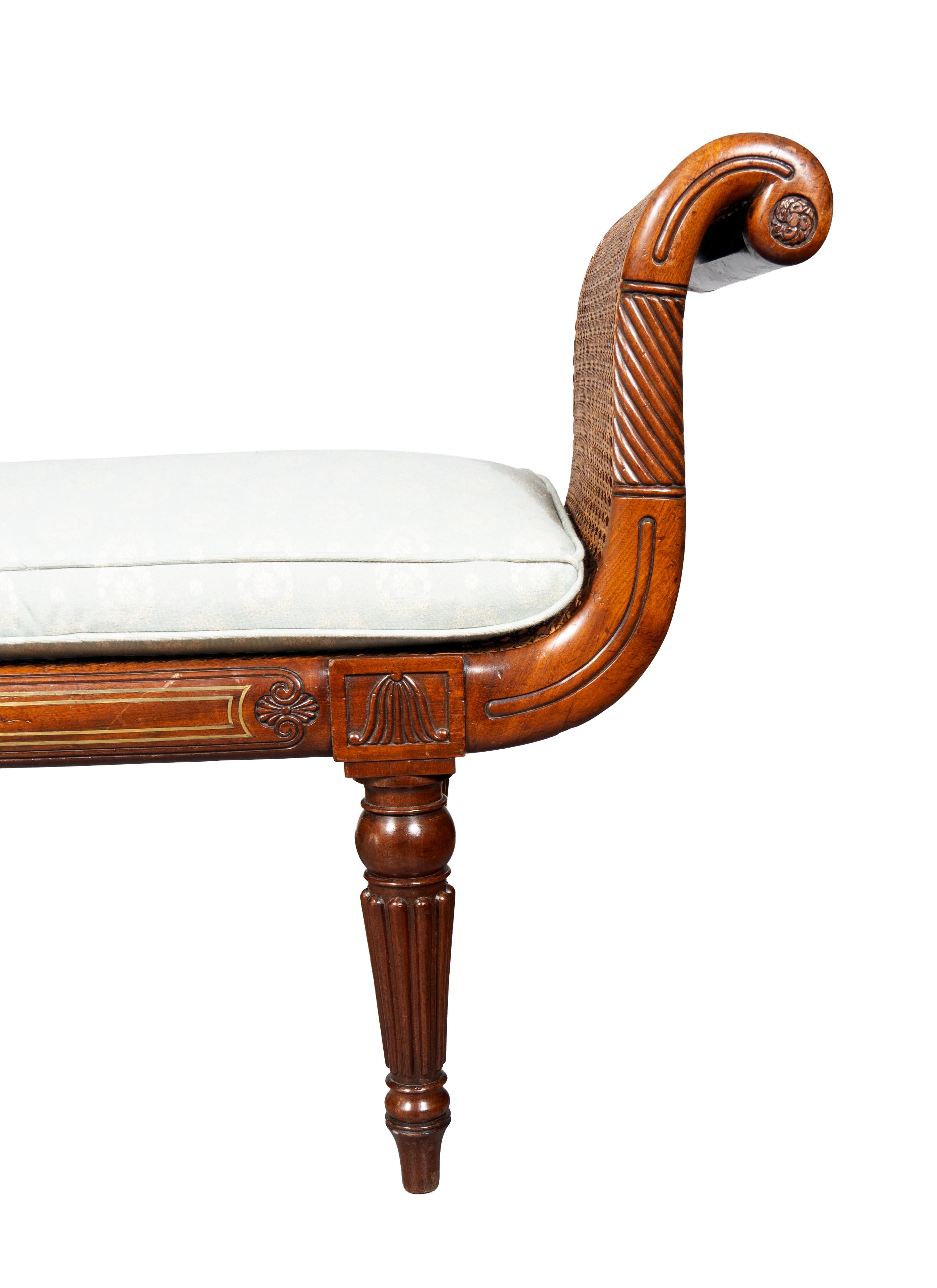 Regency Mahogany Window Bench For Sale 1