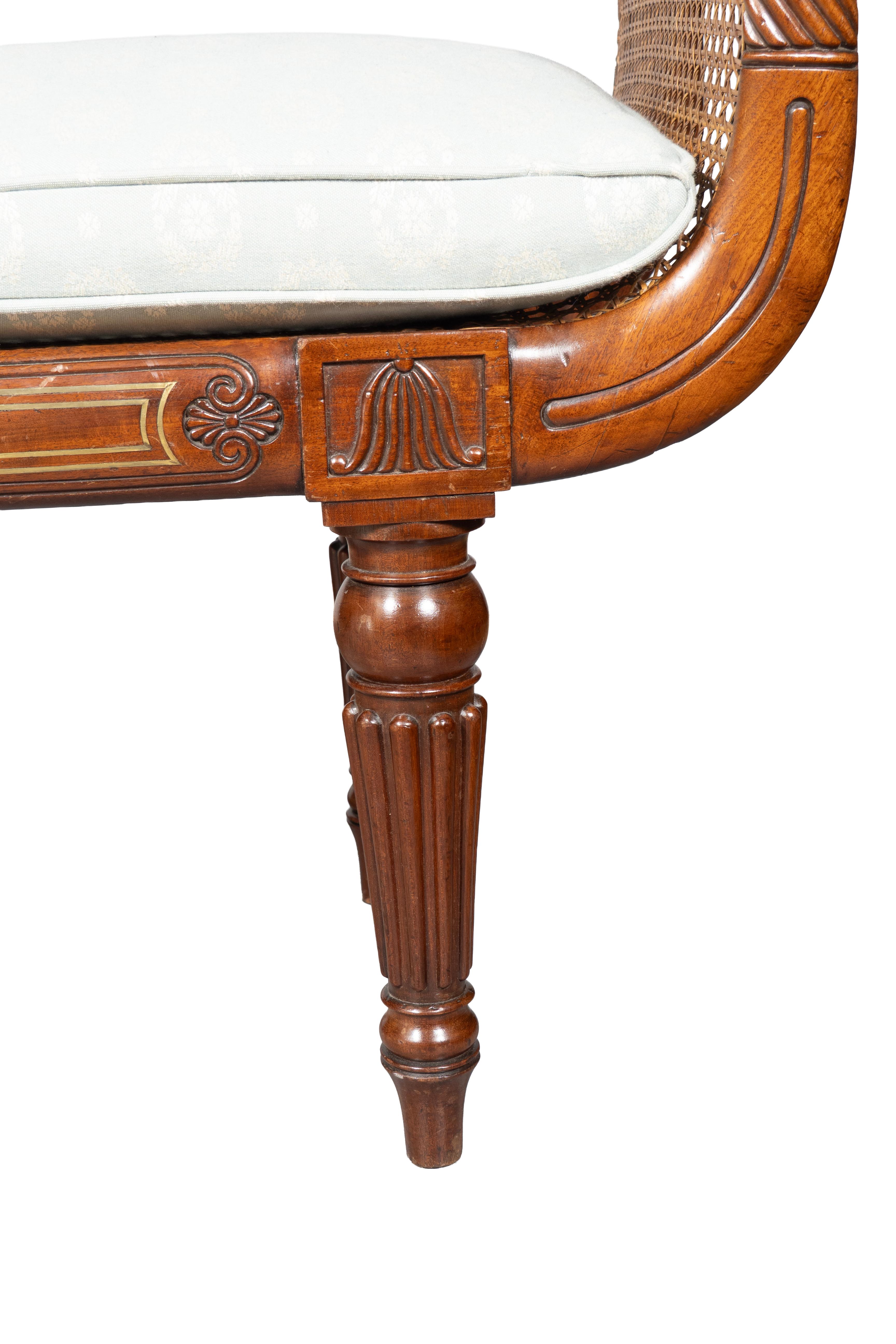 Regency Mahogany Window Bench For Sale 3