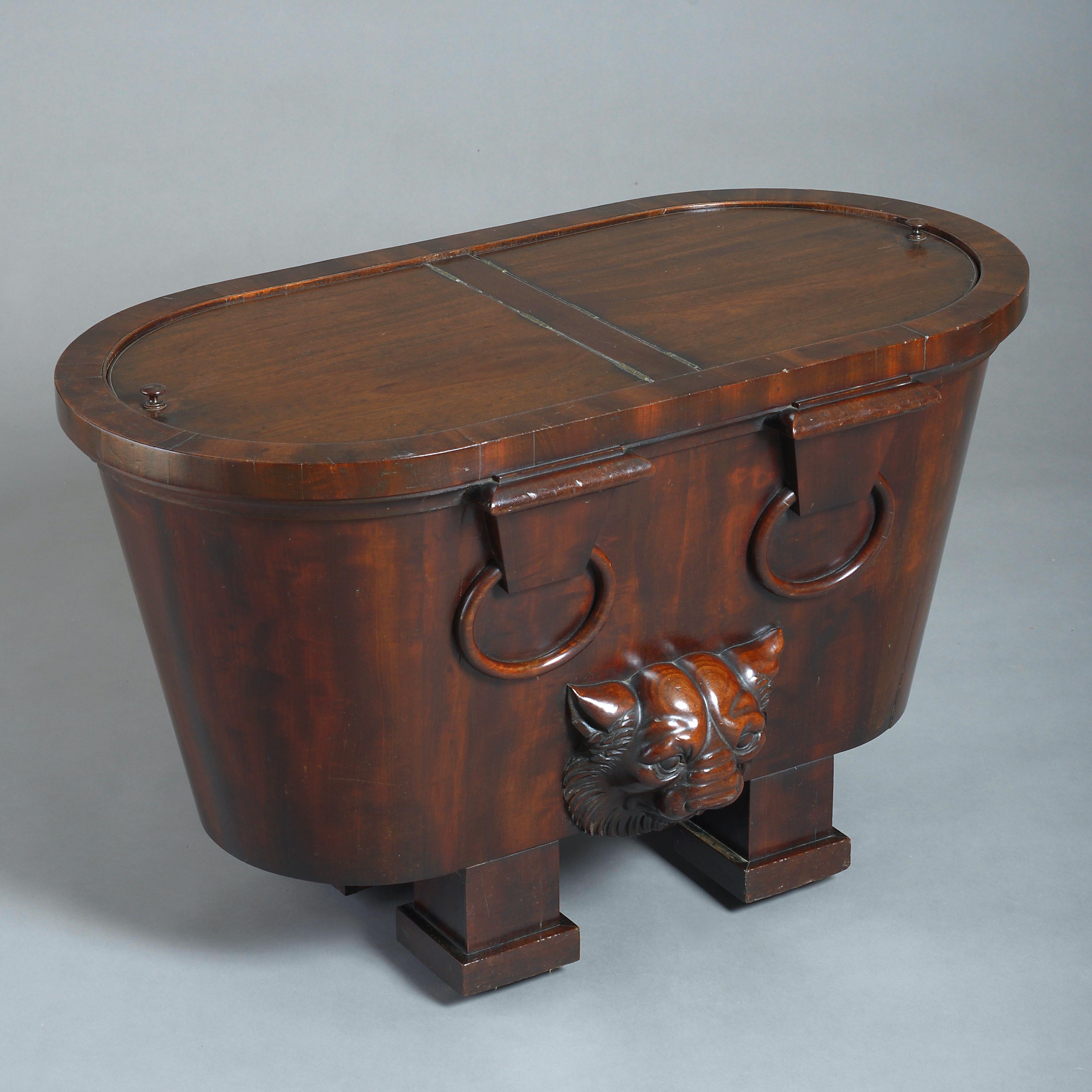 AN IMPORTANT REGENCY MAHOGANY WINE-COOLER AFTER A DESIGN BY THOMAS HOPE, CIRCA 1805.

The design for this wine-cooler can be found on plate XXIV of Thomas Hope’s seminal Household Furniture and Interior Decoration published in 1807.

It is described