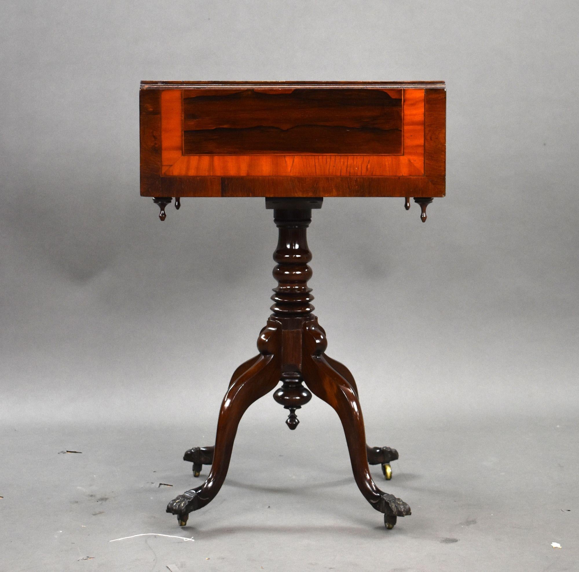 Regency Mahogany Work Table In condizioni buone in vendita a Chelmsford, Essex