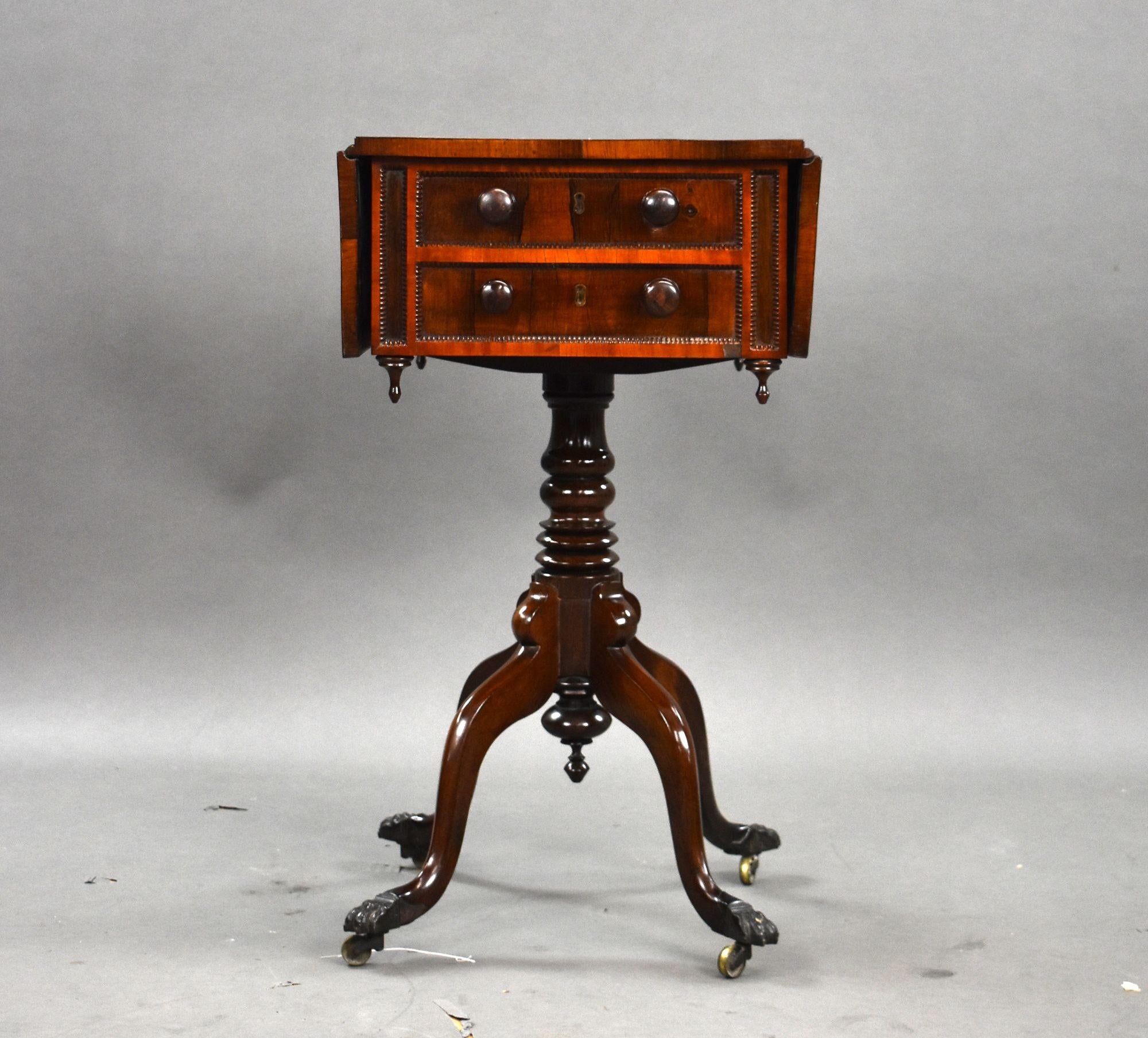 XIX secolo Regency Mahogany Work Table in vendita