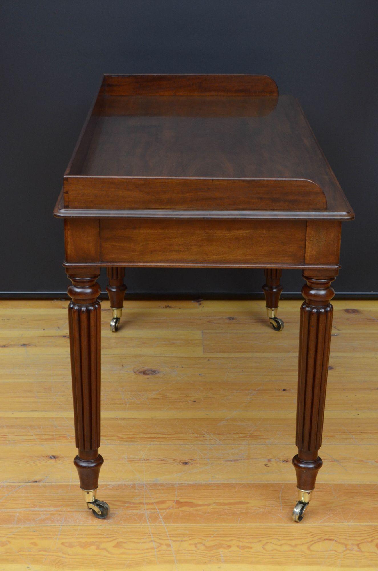Regency Mahogany Writing Table Dressing Table For Sale 12