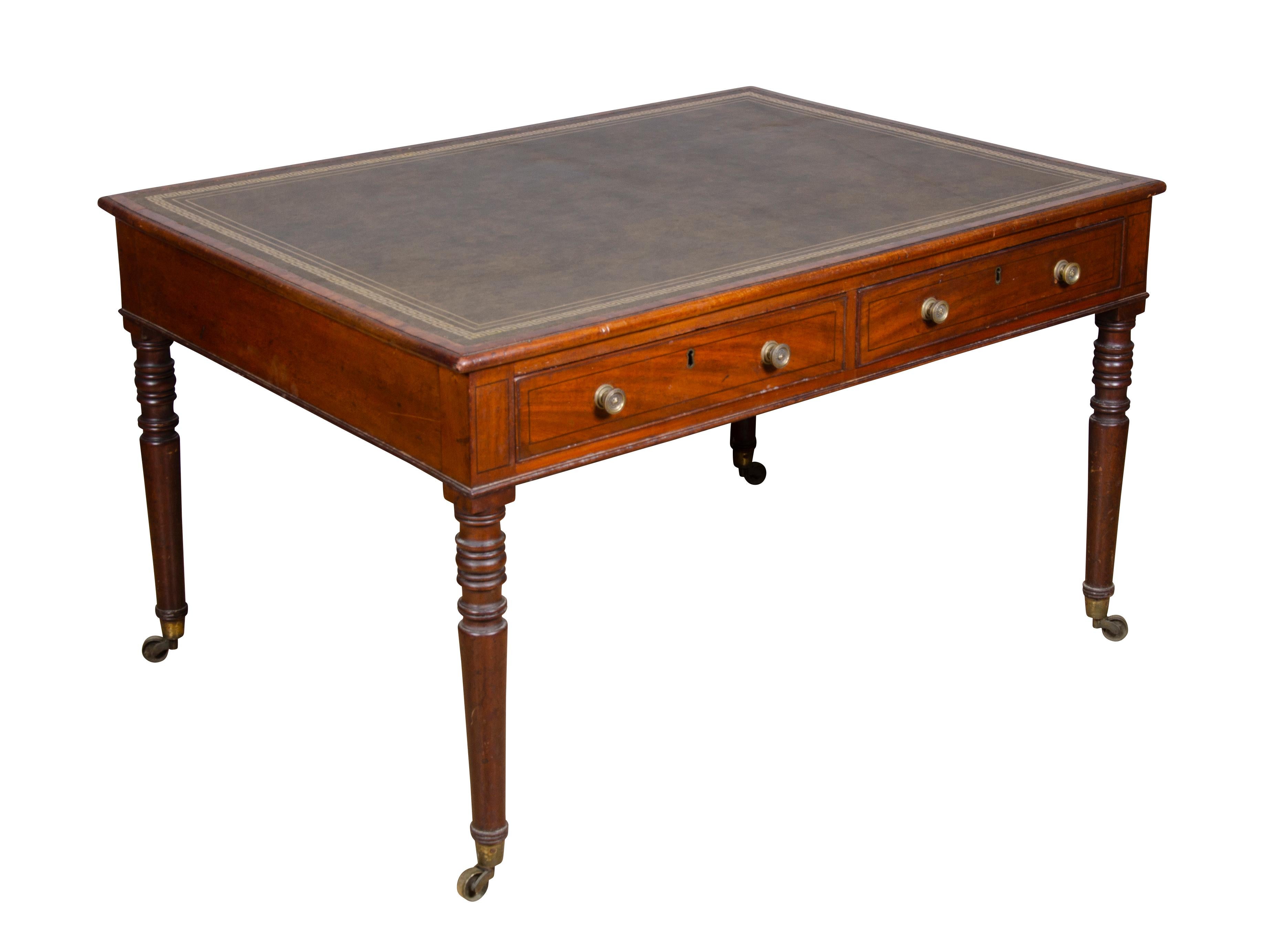 Regency Mahogany Writing Table For Sale 9