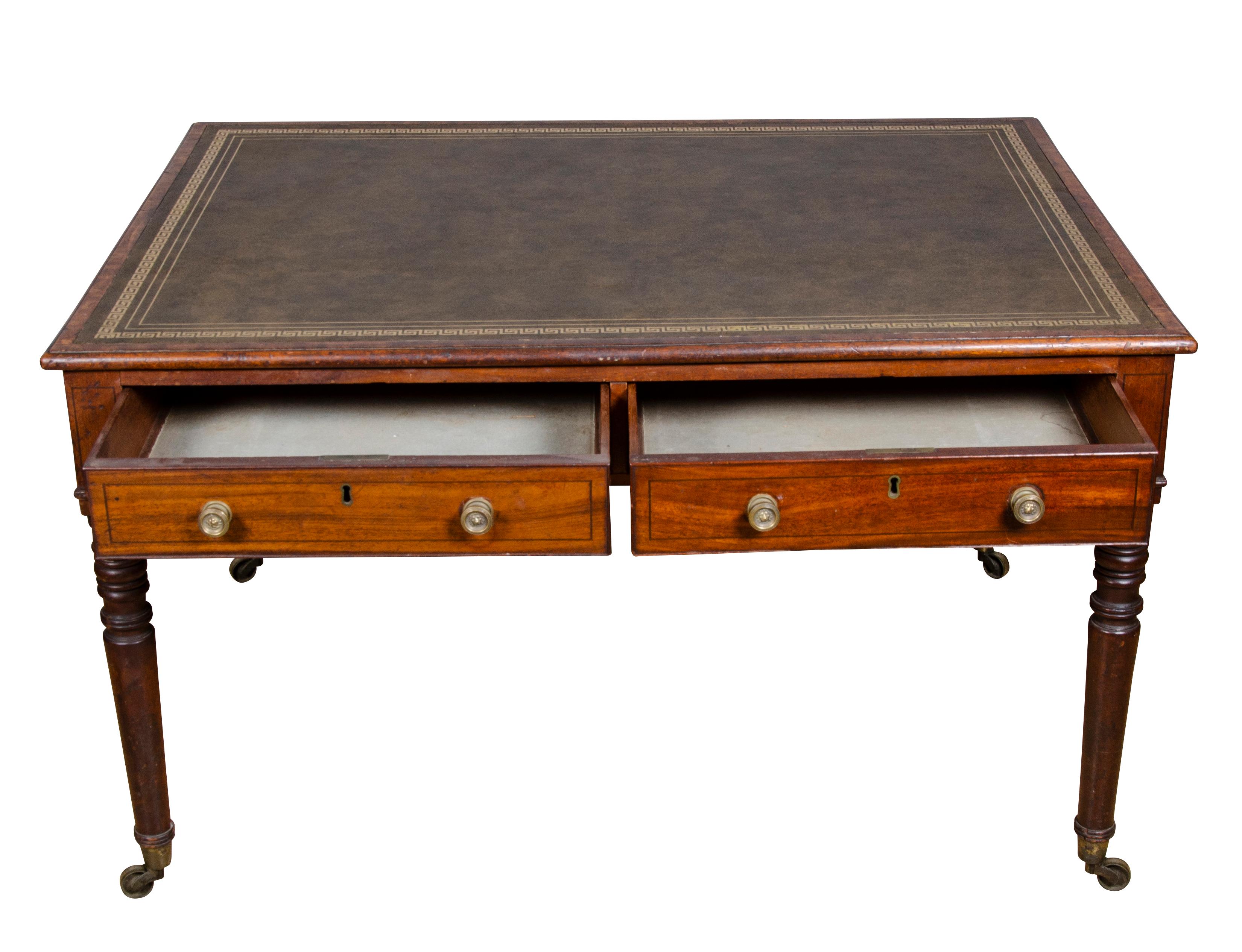Regency Mahogany Writing Table In Good Condition For Sale In Essex, MA