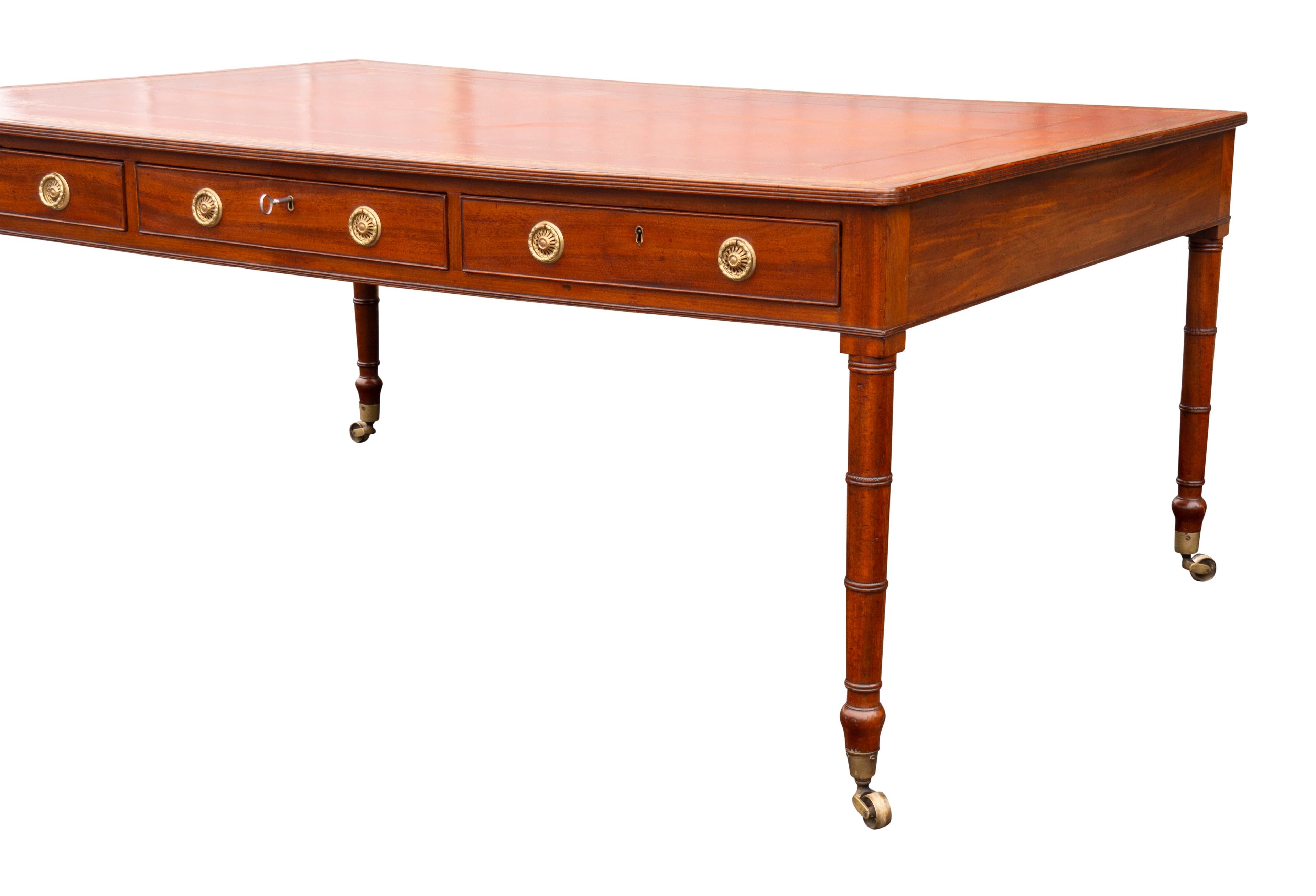 English Regency Mahogany Writing Table For Sale