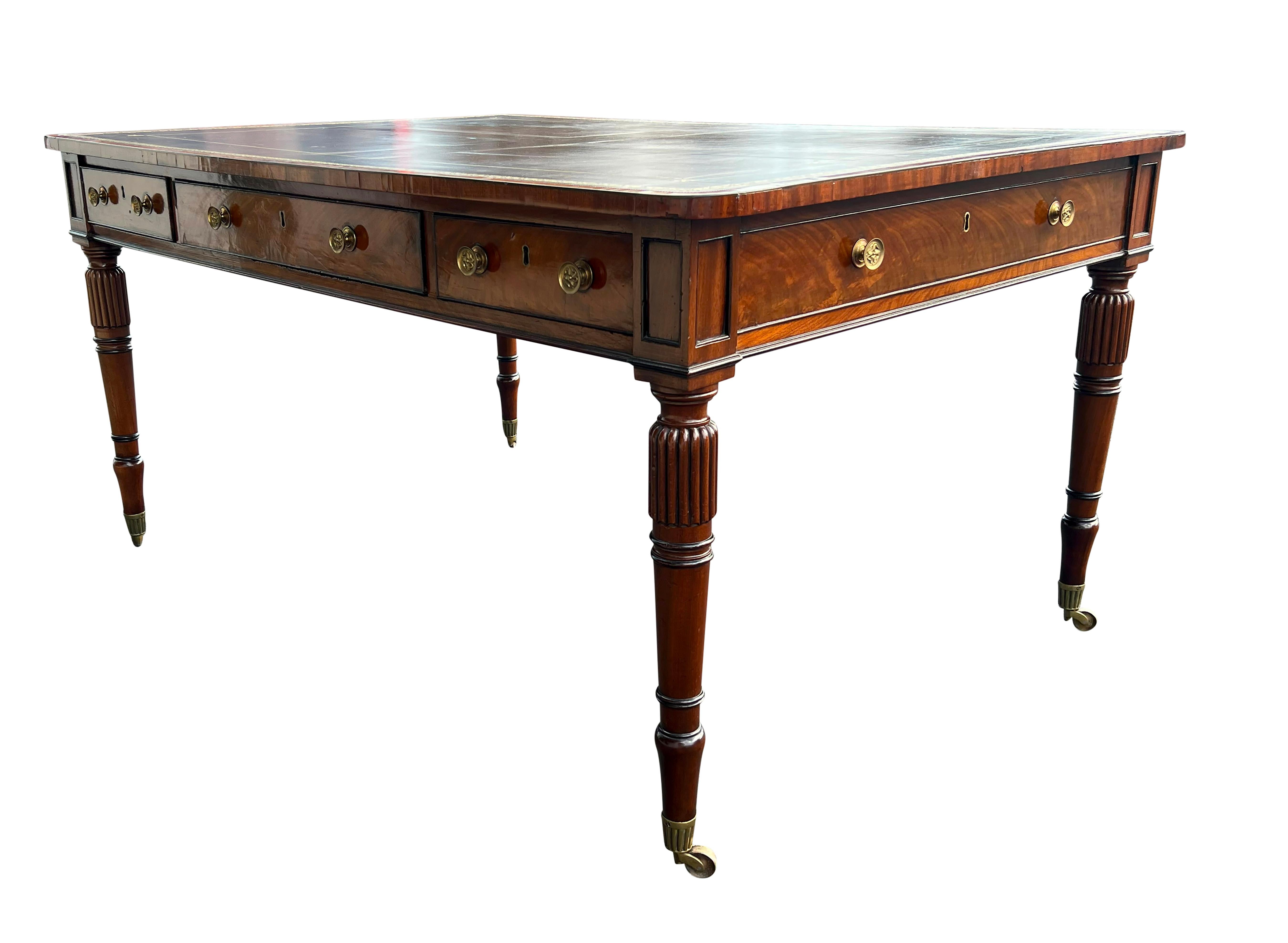 English Regency Mahogany Writing Table For Sale