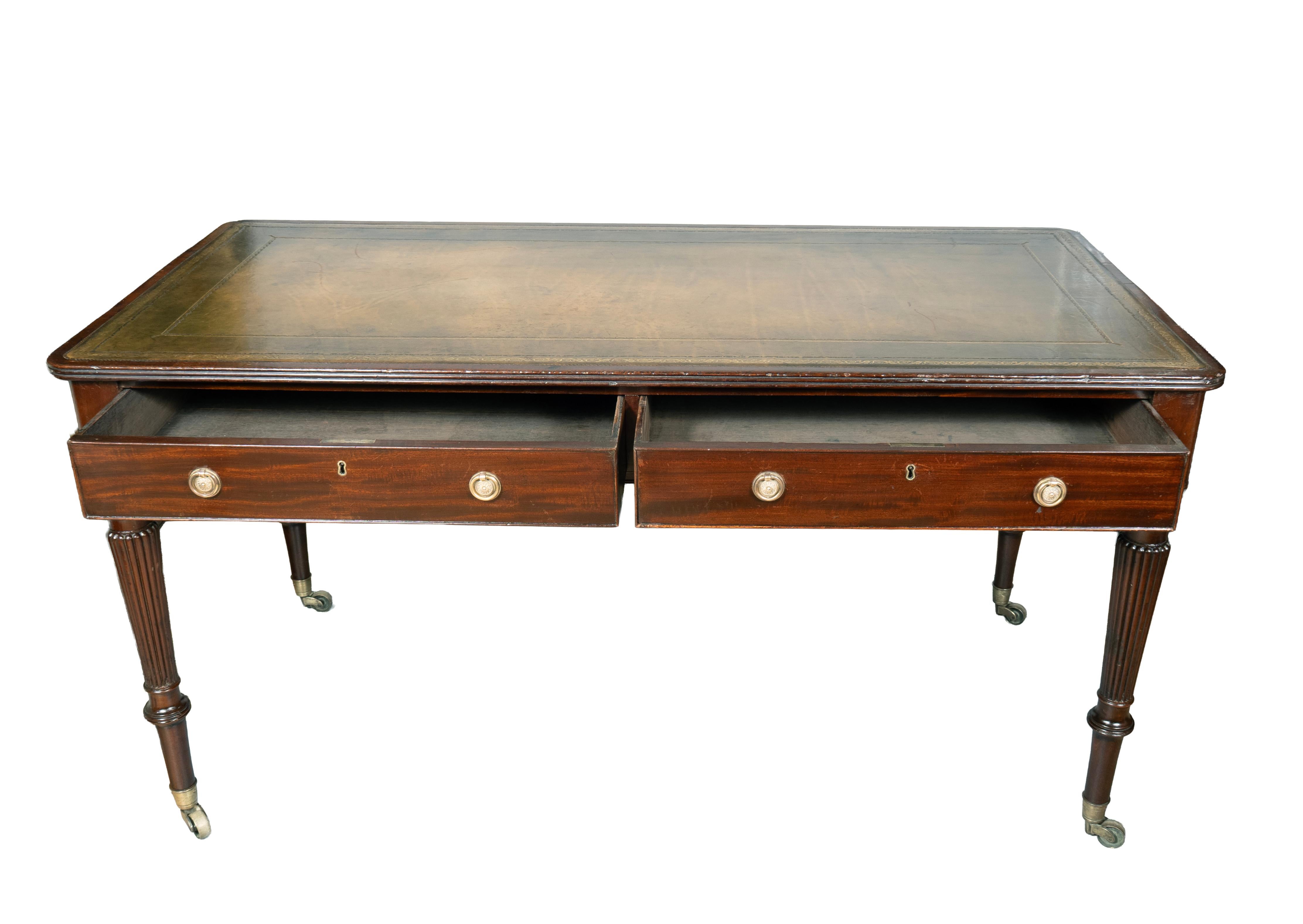 English Regency Mahogany Writing Table For Sale