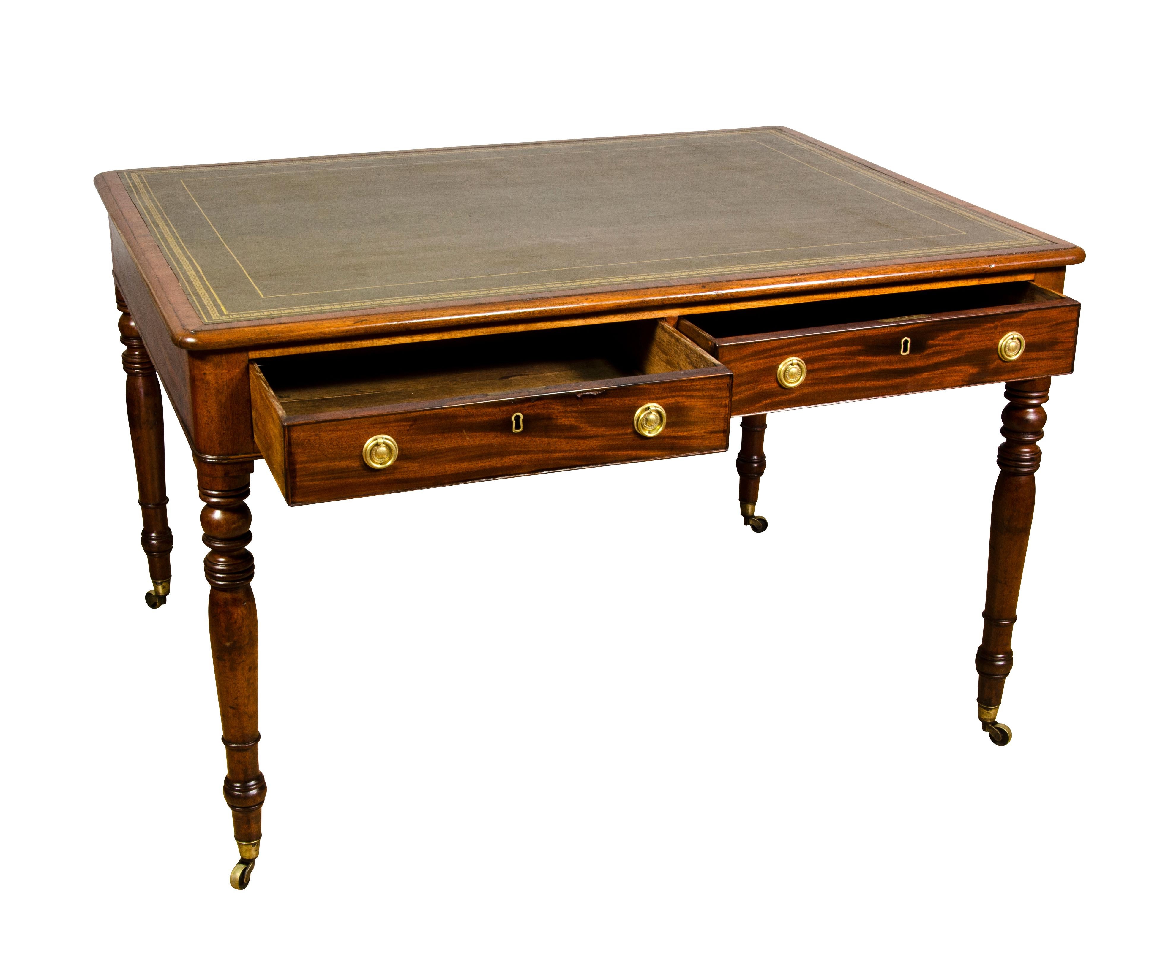 Regency Mahogany Writing Table In Good Condition In Essex, MA