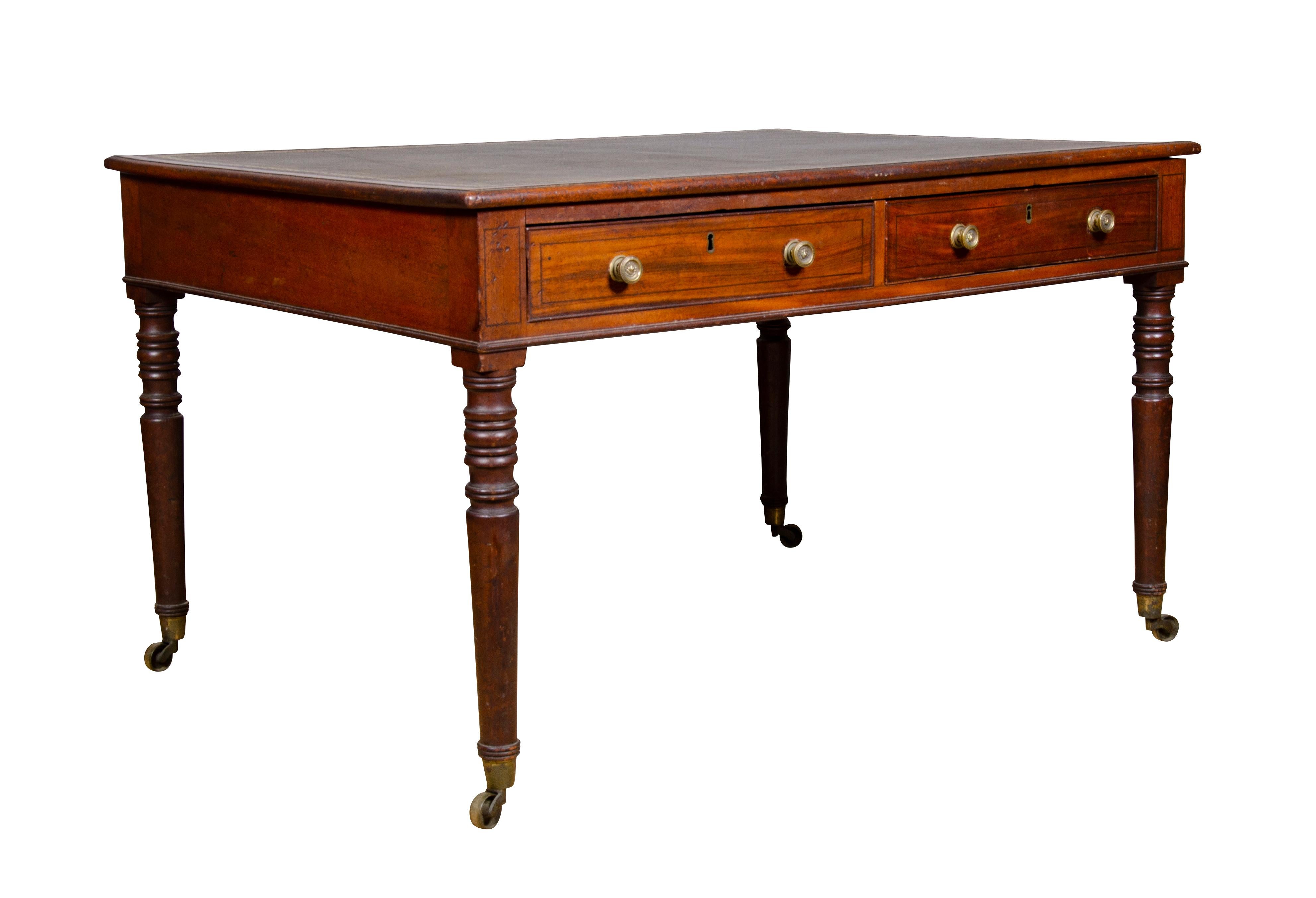 19th Century Regency Mahogany Writing Table For Sale