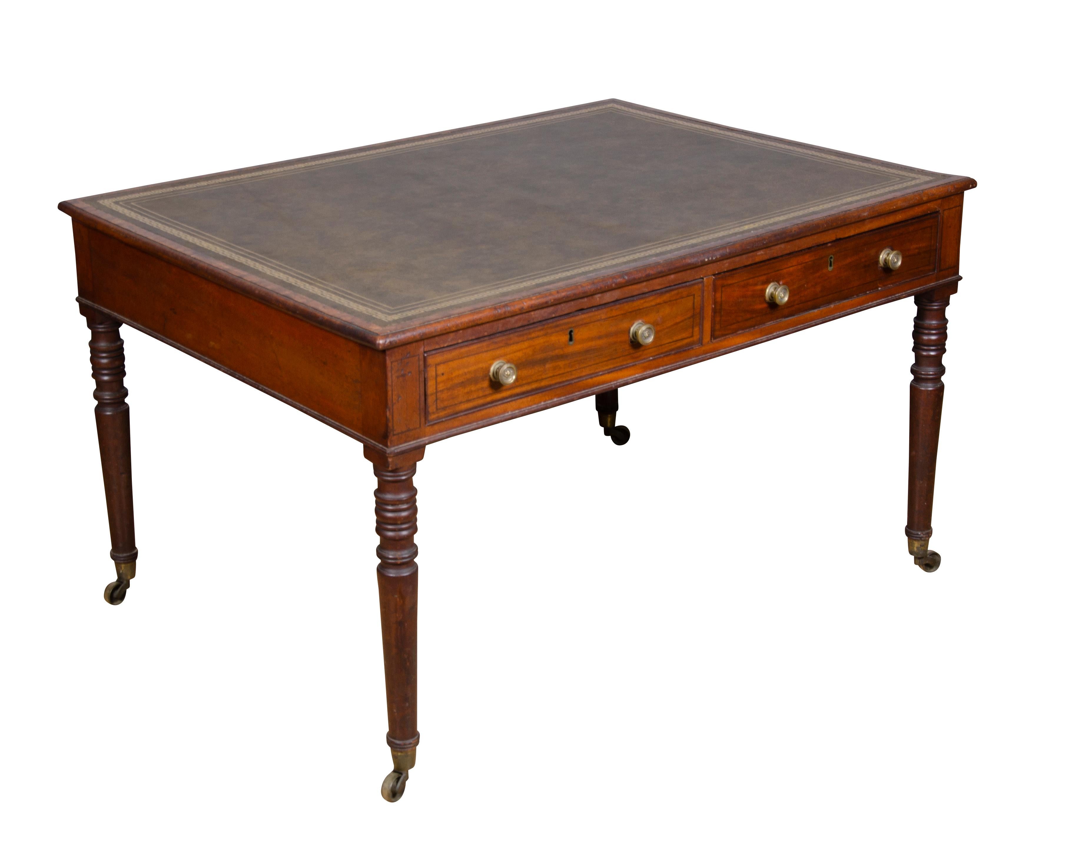 Regency Mahogany Writing Table For Sale 1