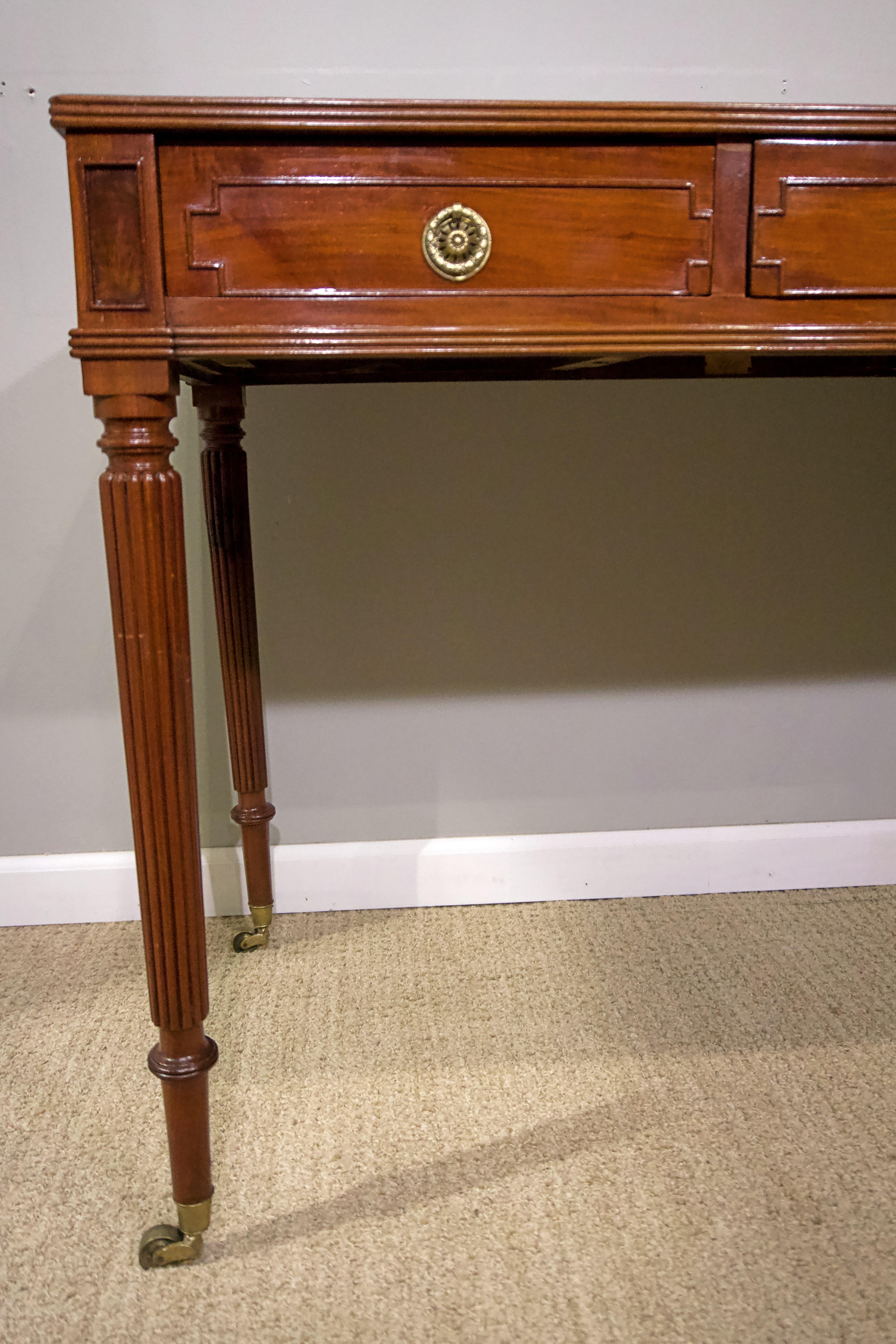 Brass Regency Mahogany Writing Table