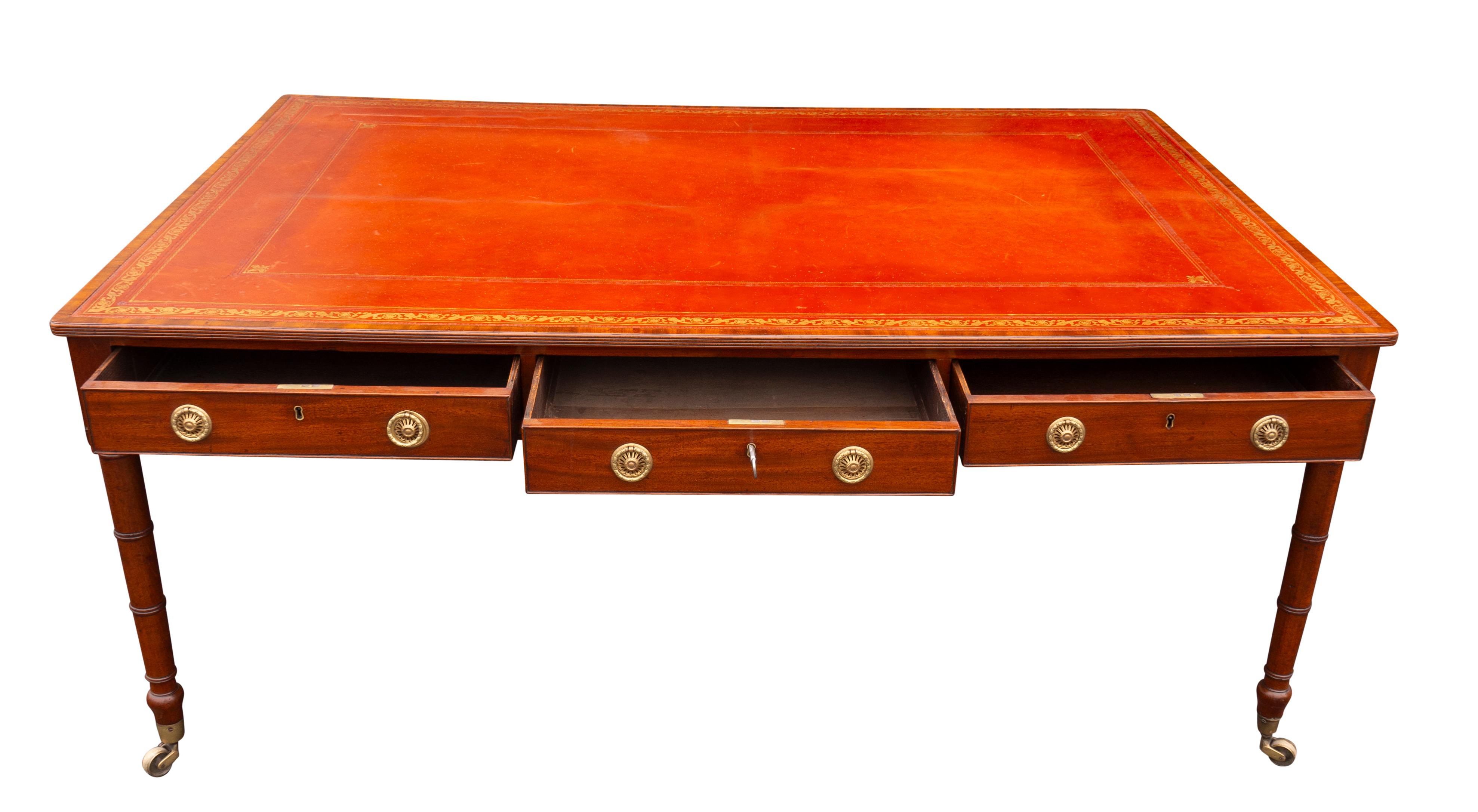 Regency Mahogany Writing Table For Sale 1