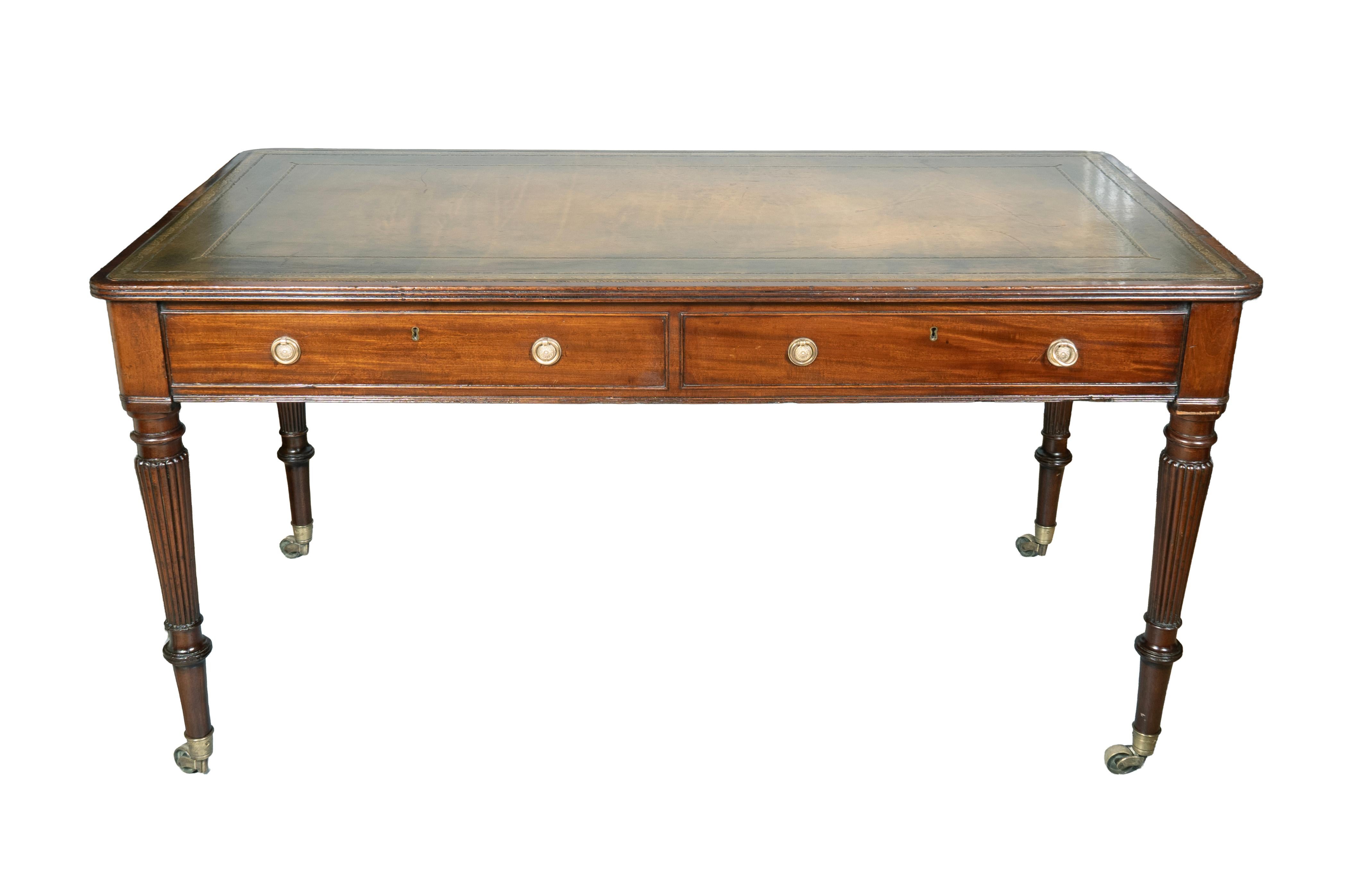 Regency Mahogany Writing Table For Sale 1