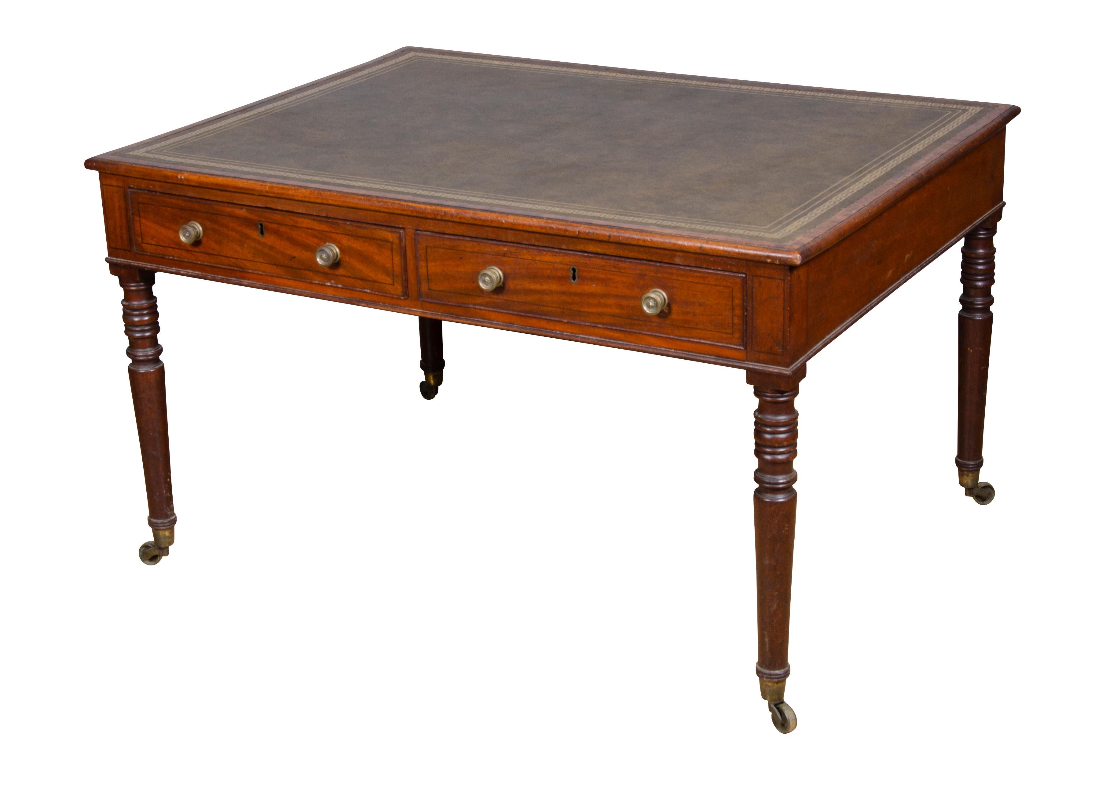 Regency Mahogany Writing Table For Sale 4