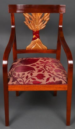 Fauteuils d'époque Régence à dossier en blé doré, ensemble de 4 fauteuils