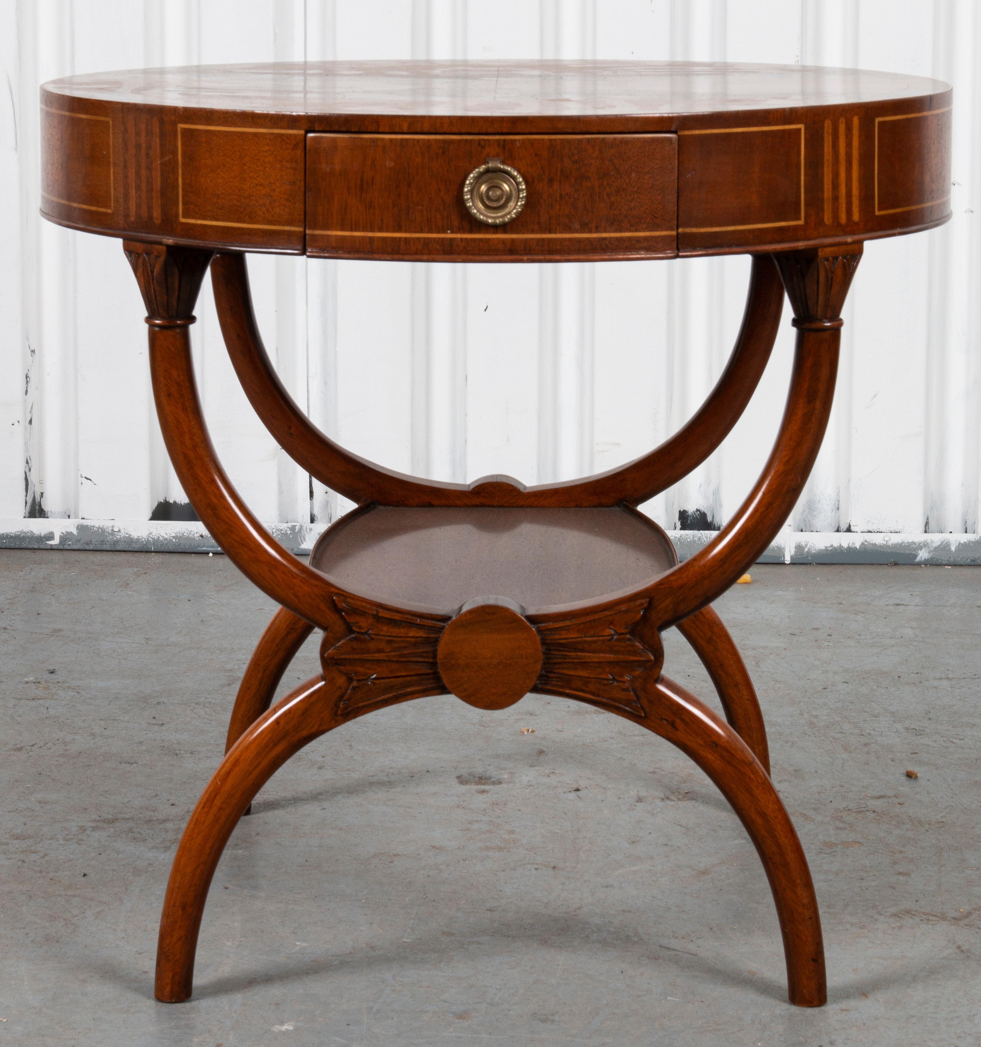 Regency Manner Inlaid Occasional Table In Good Condition In New York, NY
