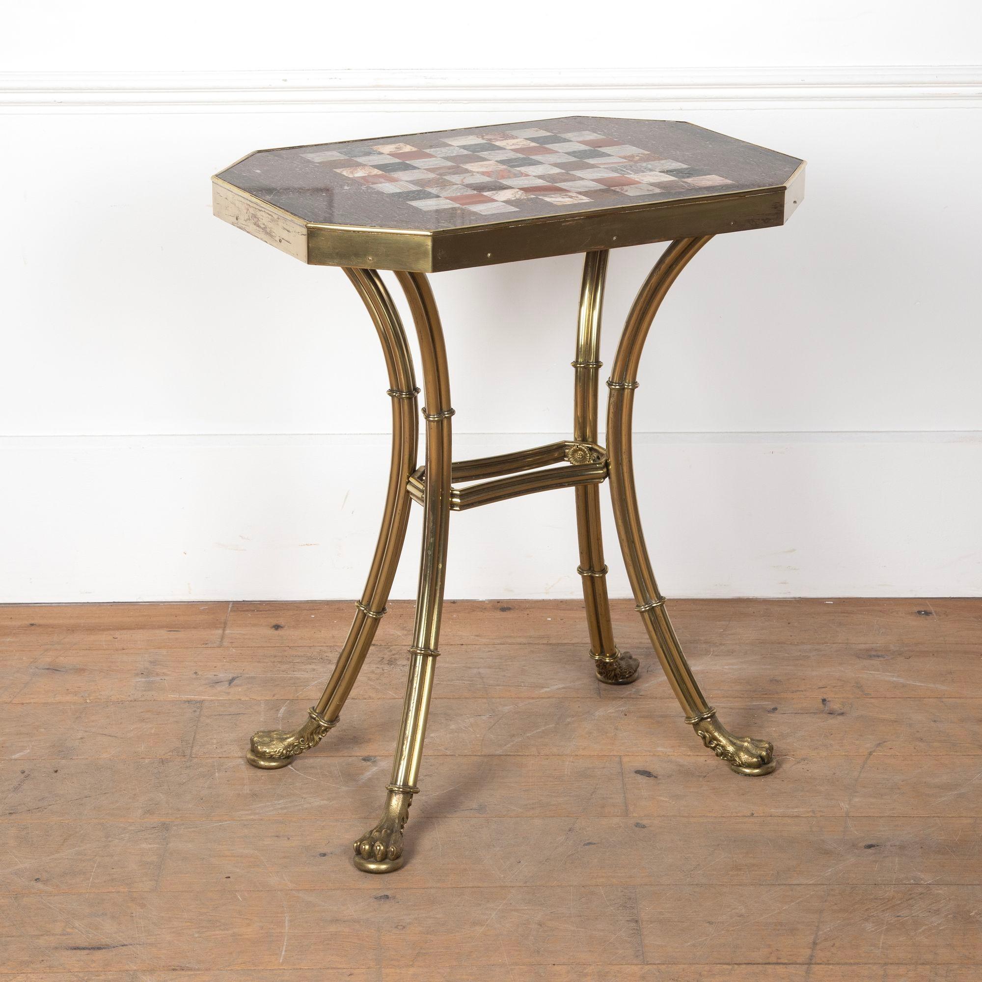 Regency Marble and Gilt Chess Table In Good Condition For Sale In Gloucestershire, GB