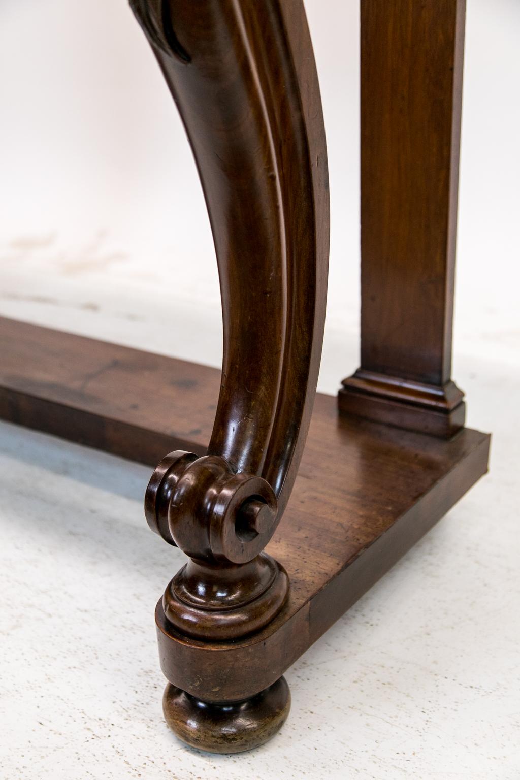 Hand-Carved Regency Marble-Top Console Table