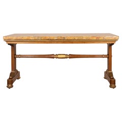 Regency Marble Top Oak Centre Table