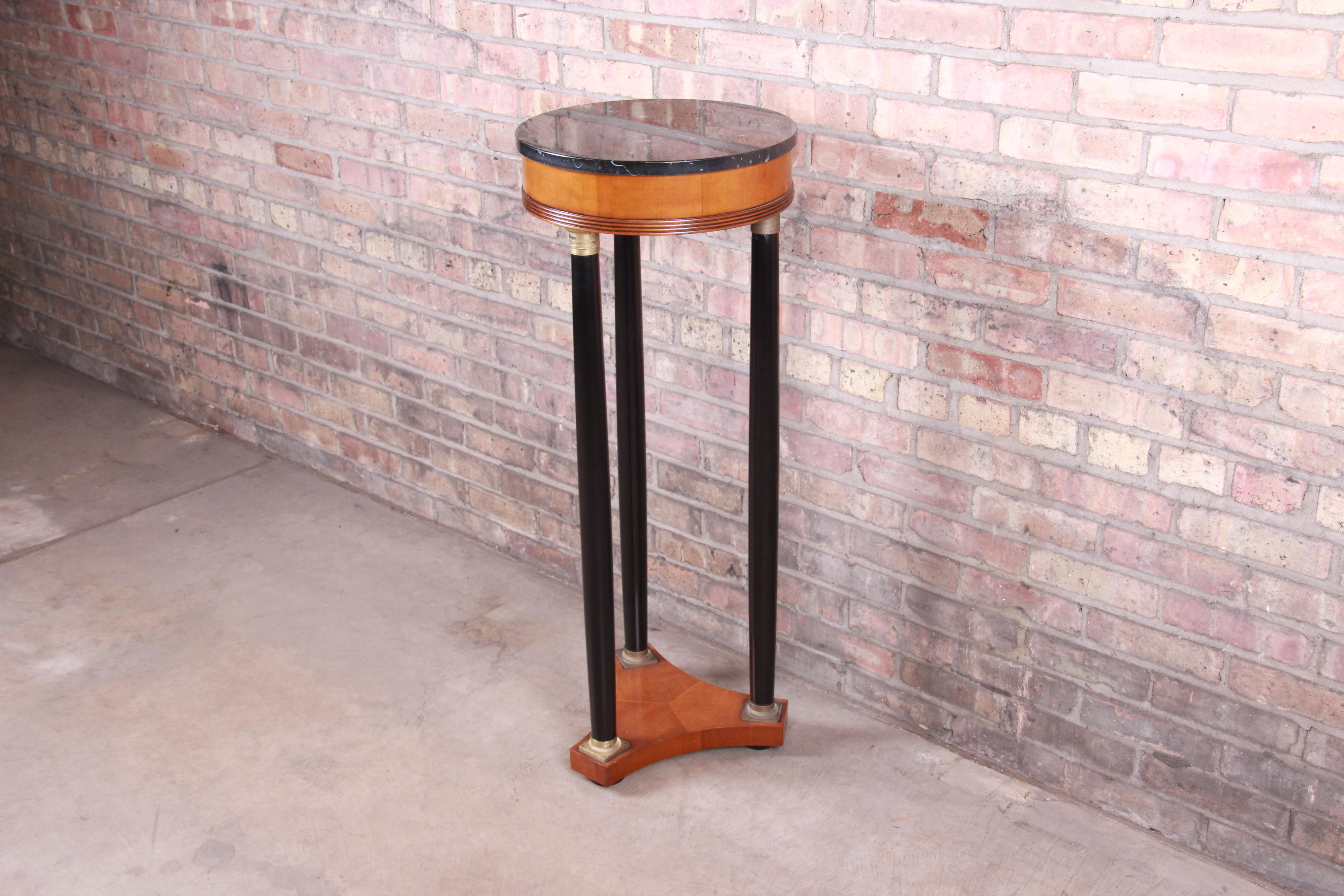 Regency Marble-Top Pedestal Plant Stand In Good Condition In South Bend, IN