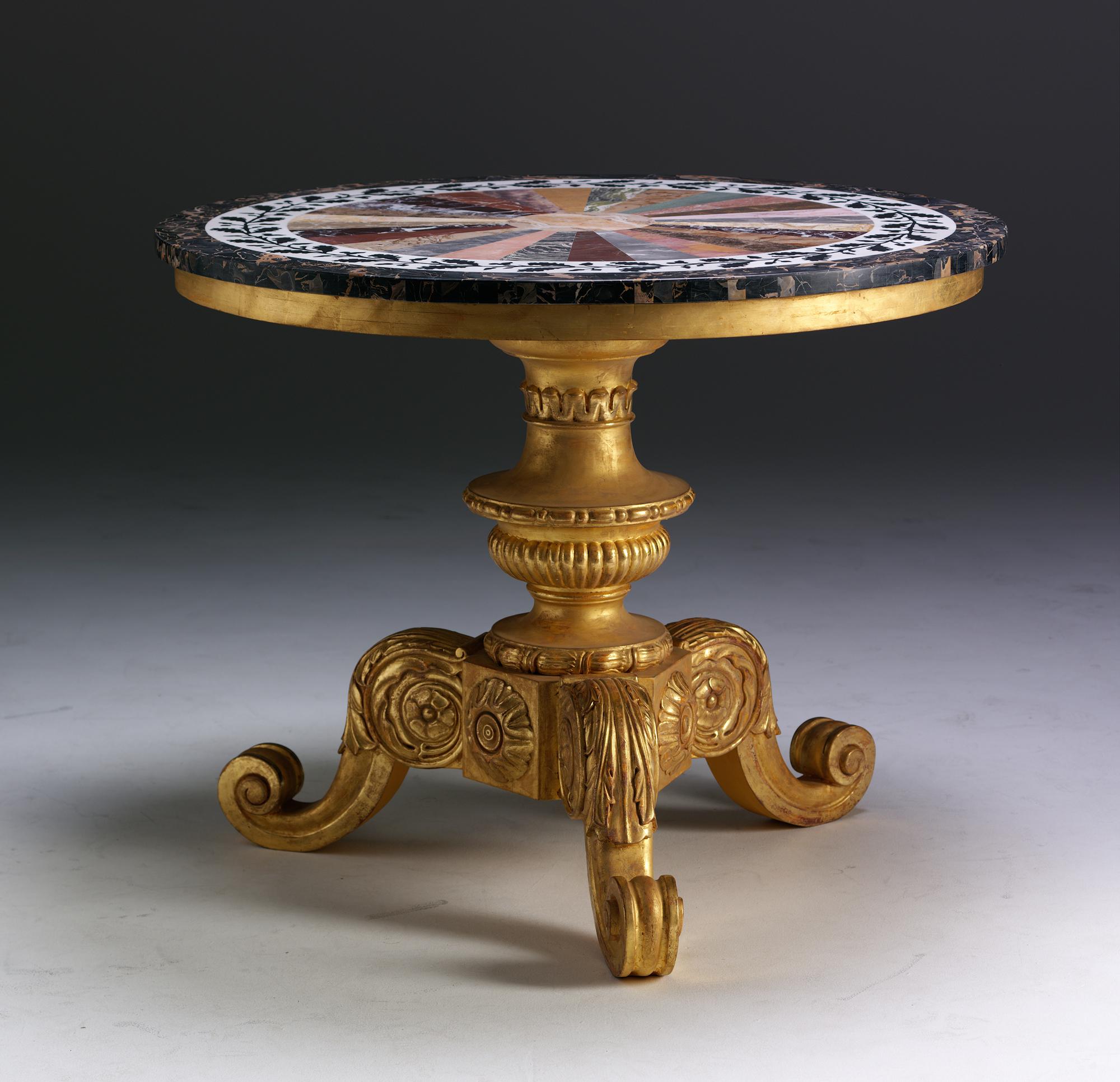 British Regency Marble Top Table For Sale