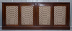 Regency Marble Topped Marble Sideboard Cupboard with Brass Decorated Doors