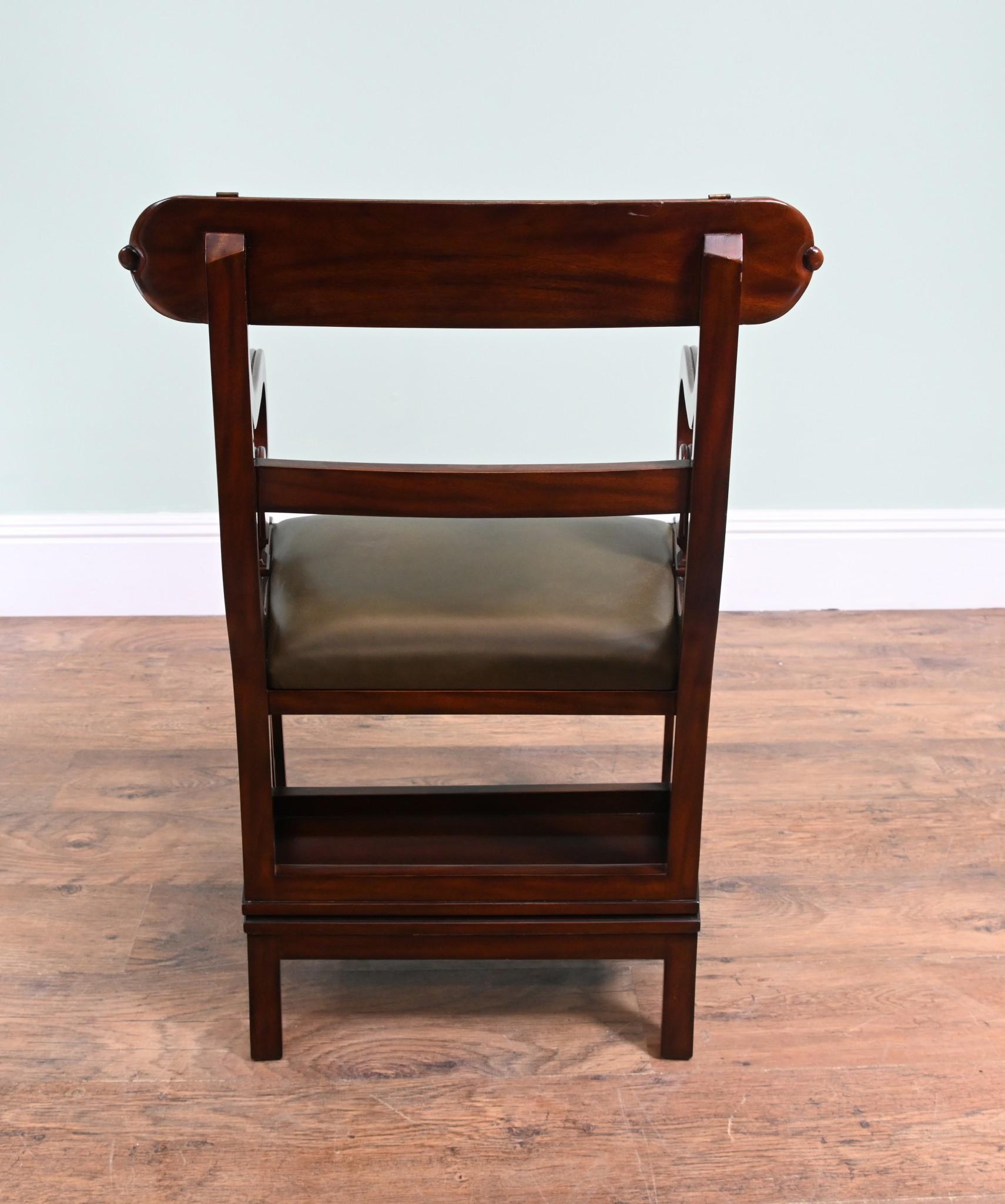 Metamorpher Regency-Stuhl aus Mahagoni im Regency-Stil – Libary Steps Ladder im Angebot 2