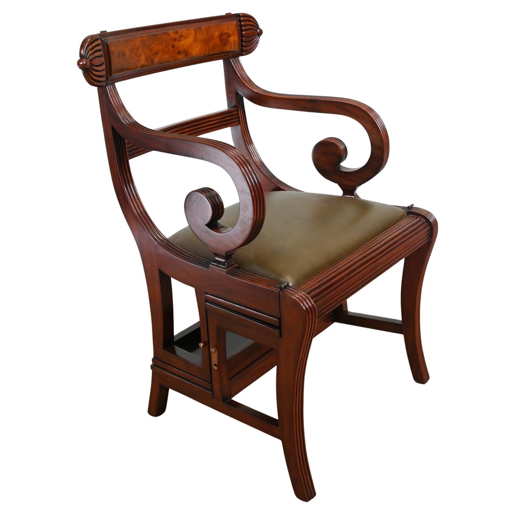 Regency Metamorphic Chair in Mahogany - Libary Steps Ladder
