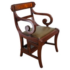 Chaise métamorphique Regency en acajou - échelle Libary Steps