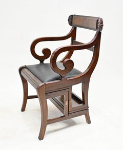 Regency Metamorphic Chair Set Library Steps Armchair Mahogany