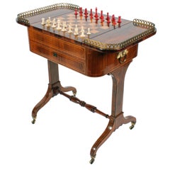 Antique Regency Metamorphic Games Table