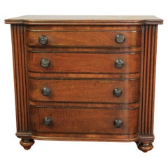 Antique Regency Miniature 4 drawer Mahogany D front chest