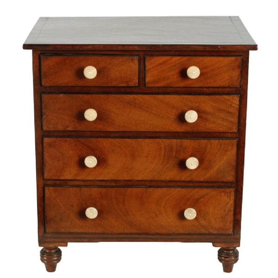 European Regency Miniature Chest of Drawers, 19th Century For Sale
