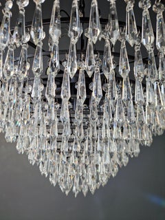 Regency Modern Black Crystal Chandelier Lamp Lustre