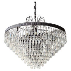 Regency Modern Black Crystal Chandelier Lamp Lustre