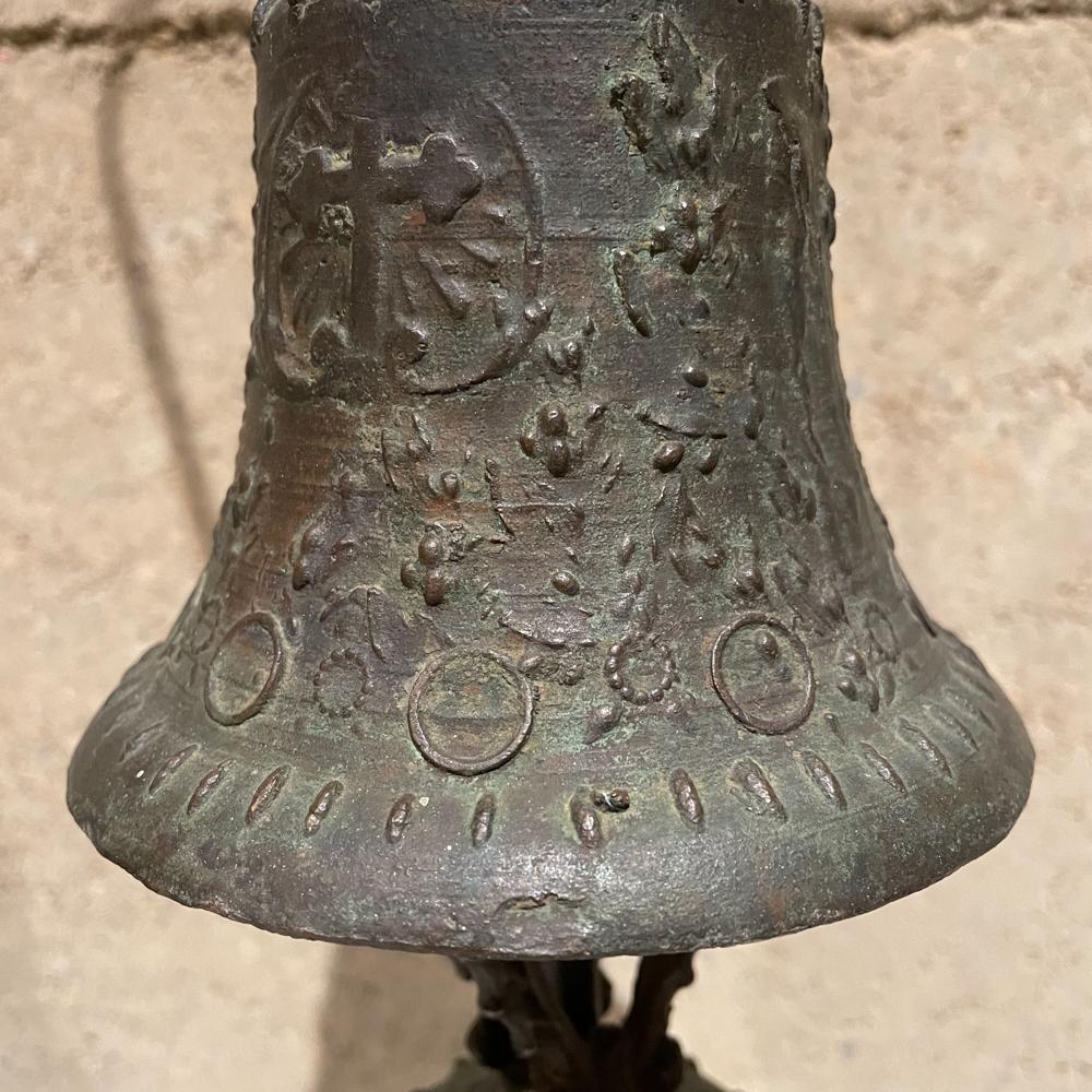 1940s Bronze Mejico Bell Table Lamps Marble Base Guadalajara For Sale 6