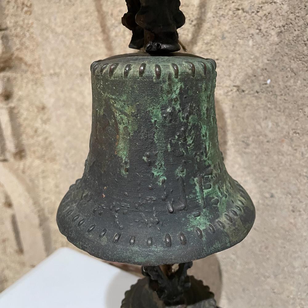 1940s Bronze Mejico Bell Table Lamps Marble Base Guadalajara For Sale 9