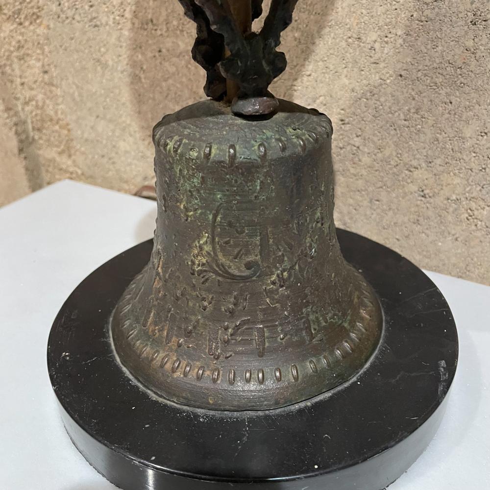 1940s Bronze Mejico Bell Table Lamps Marble Base Guadalajara For Sale 10
