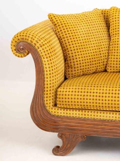 Regency Mohair Upholstered Mahogany Sofa