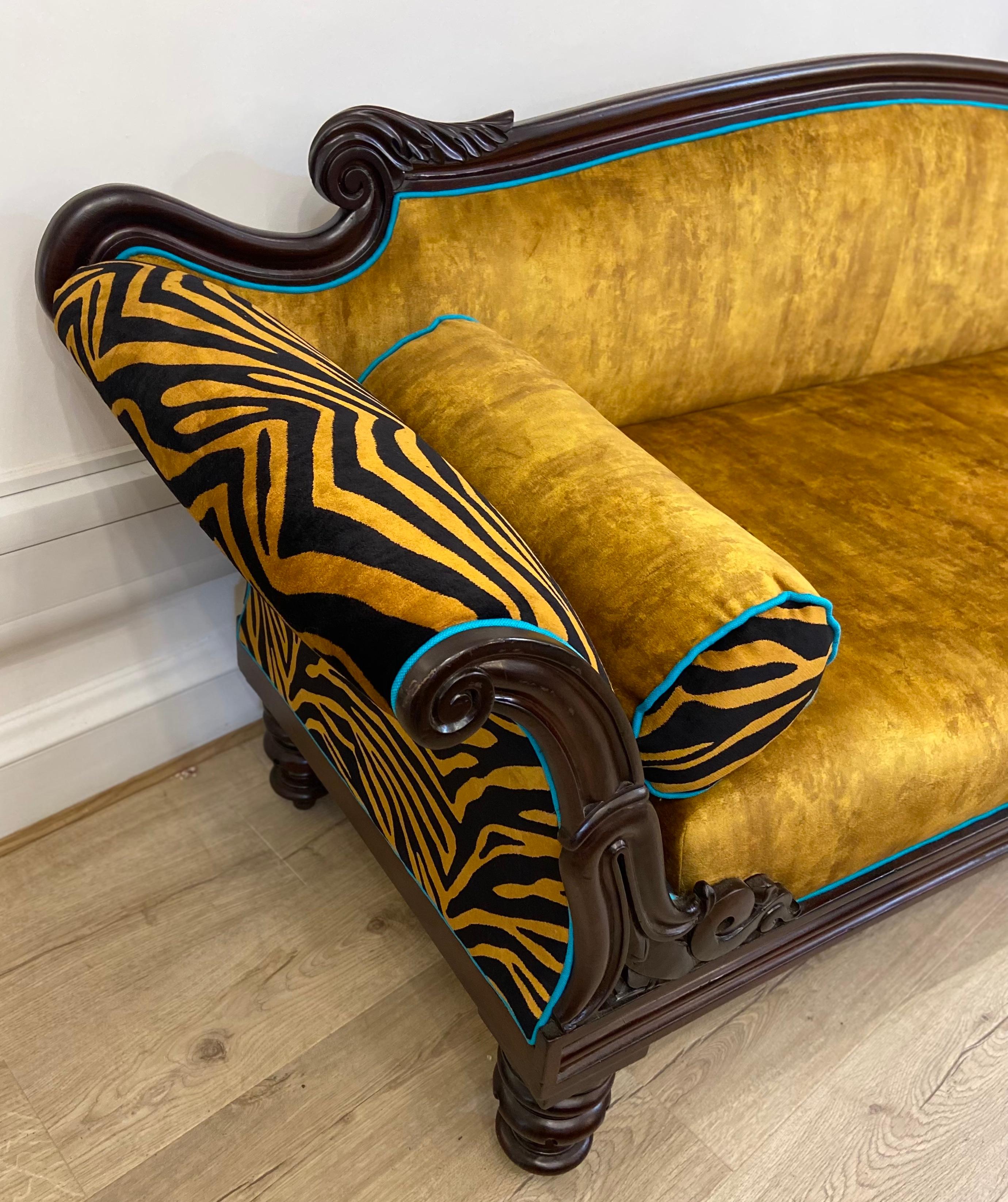 zebra print settee