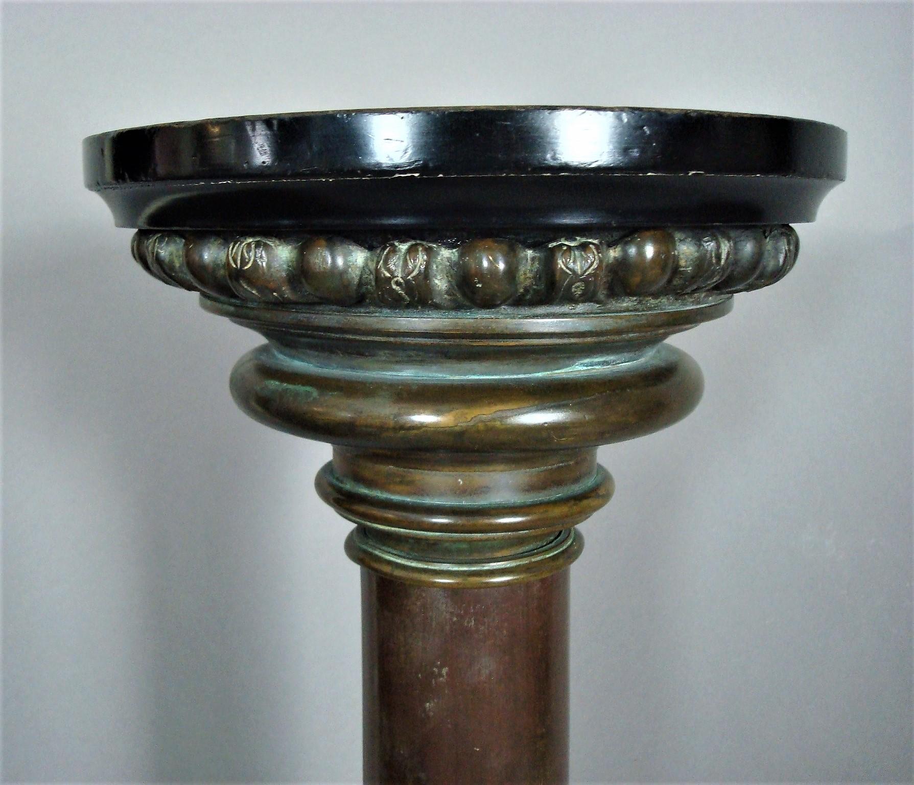 English Regency Neoclassical Bronze Column / Pedestal For Sale