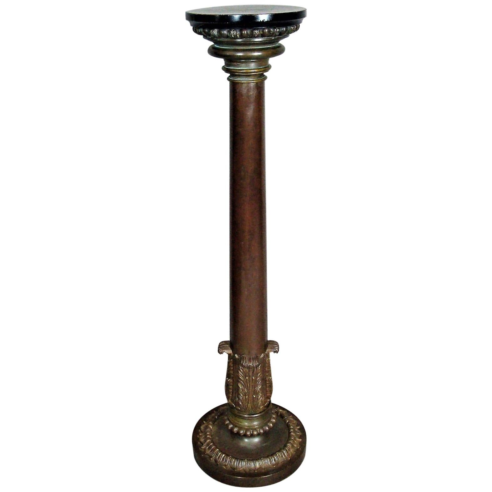 Regency Neoclassical Bronze Column / Pedestal For Sale
