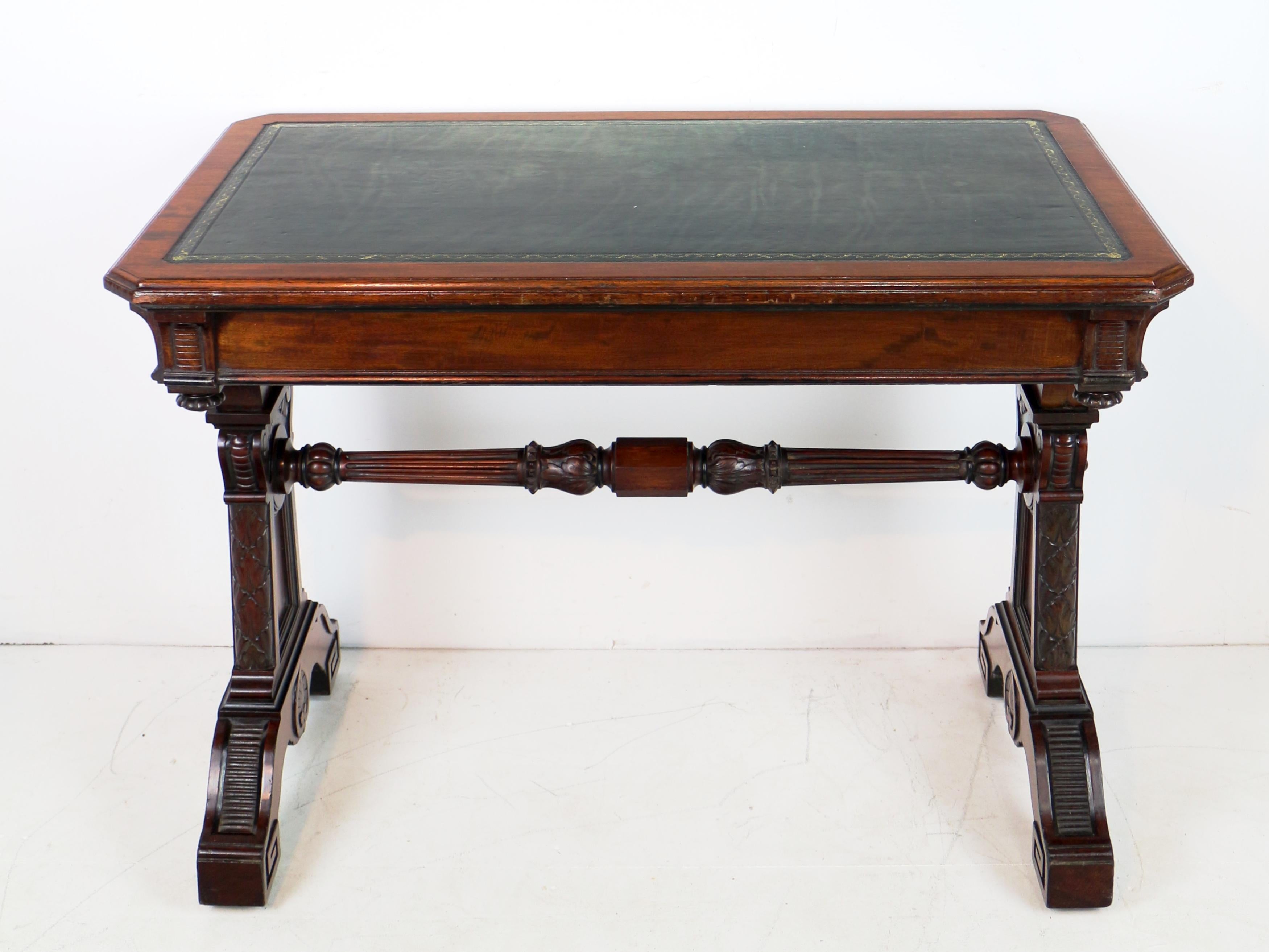 Regency Neoclassical Mahogany Library Table in the manner of Richard Bridgen For Sale 6