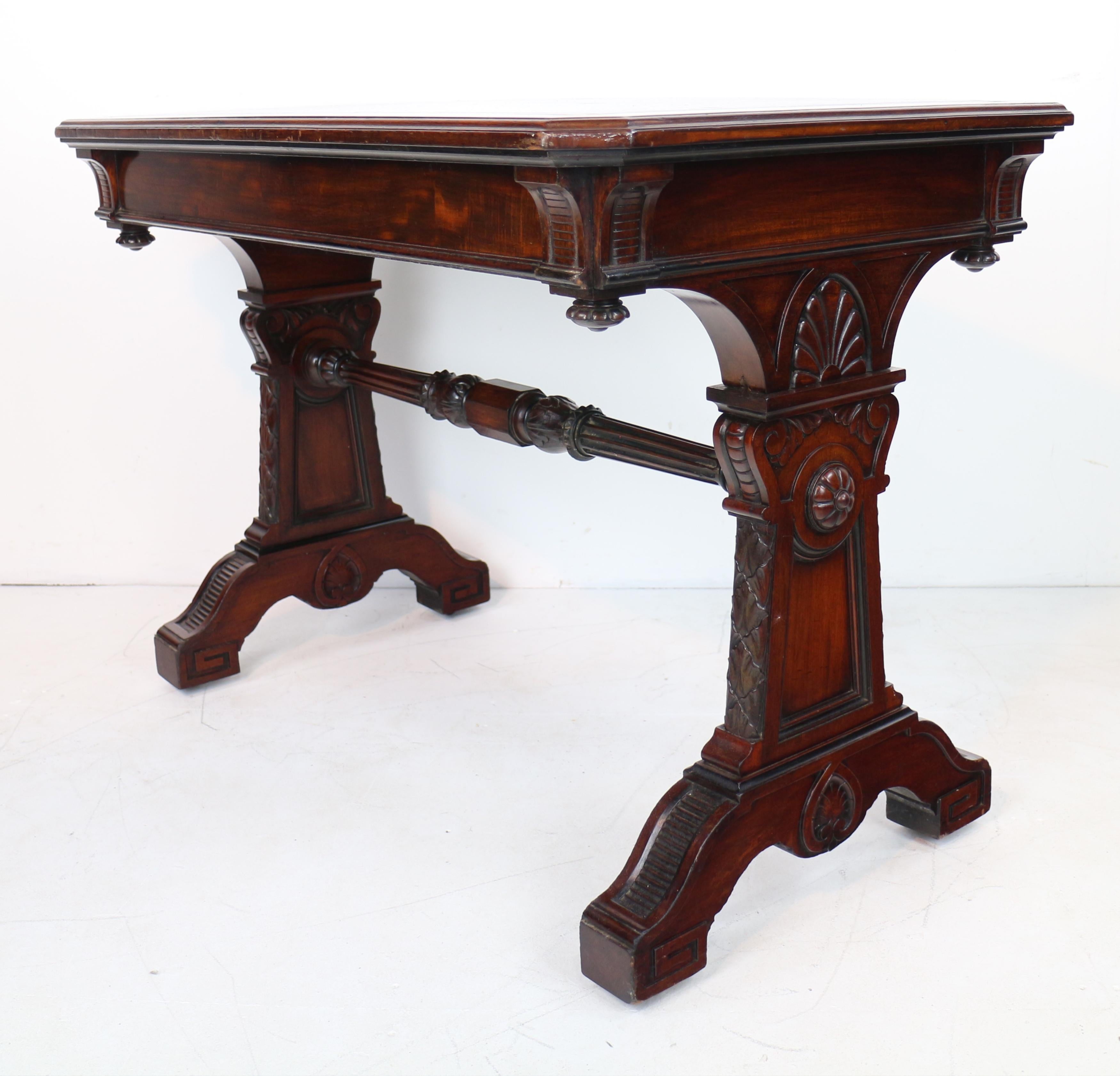 Regency Neoclassical Mahogany Library Table in the manner of Richard Bridgen For Sale 7