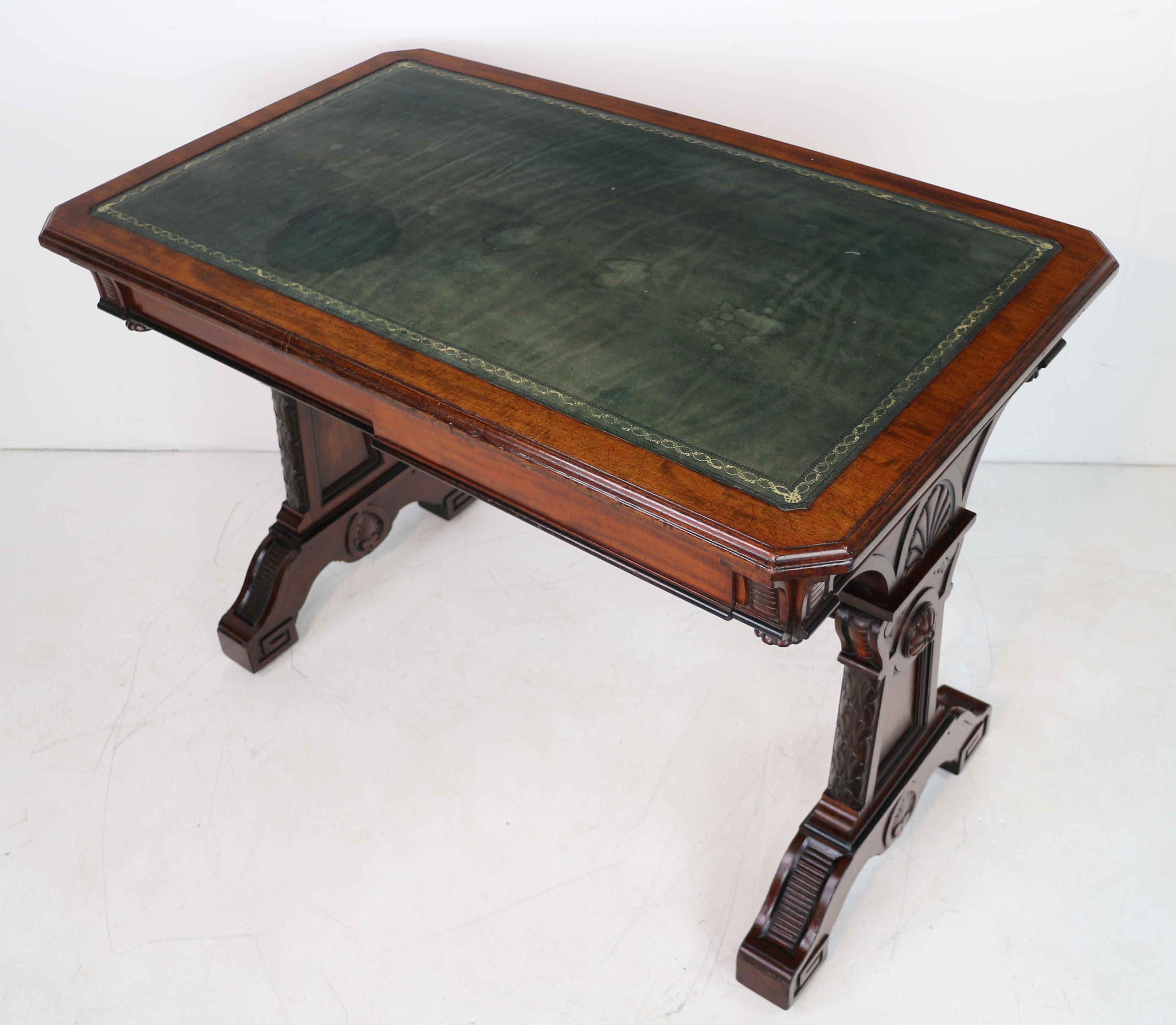 Regency Neoclassical Mahogany Library Table in the manner of Richard Bridgen For Sale 8