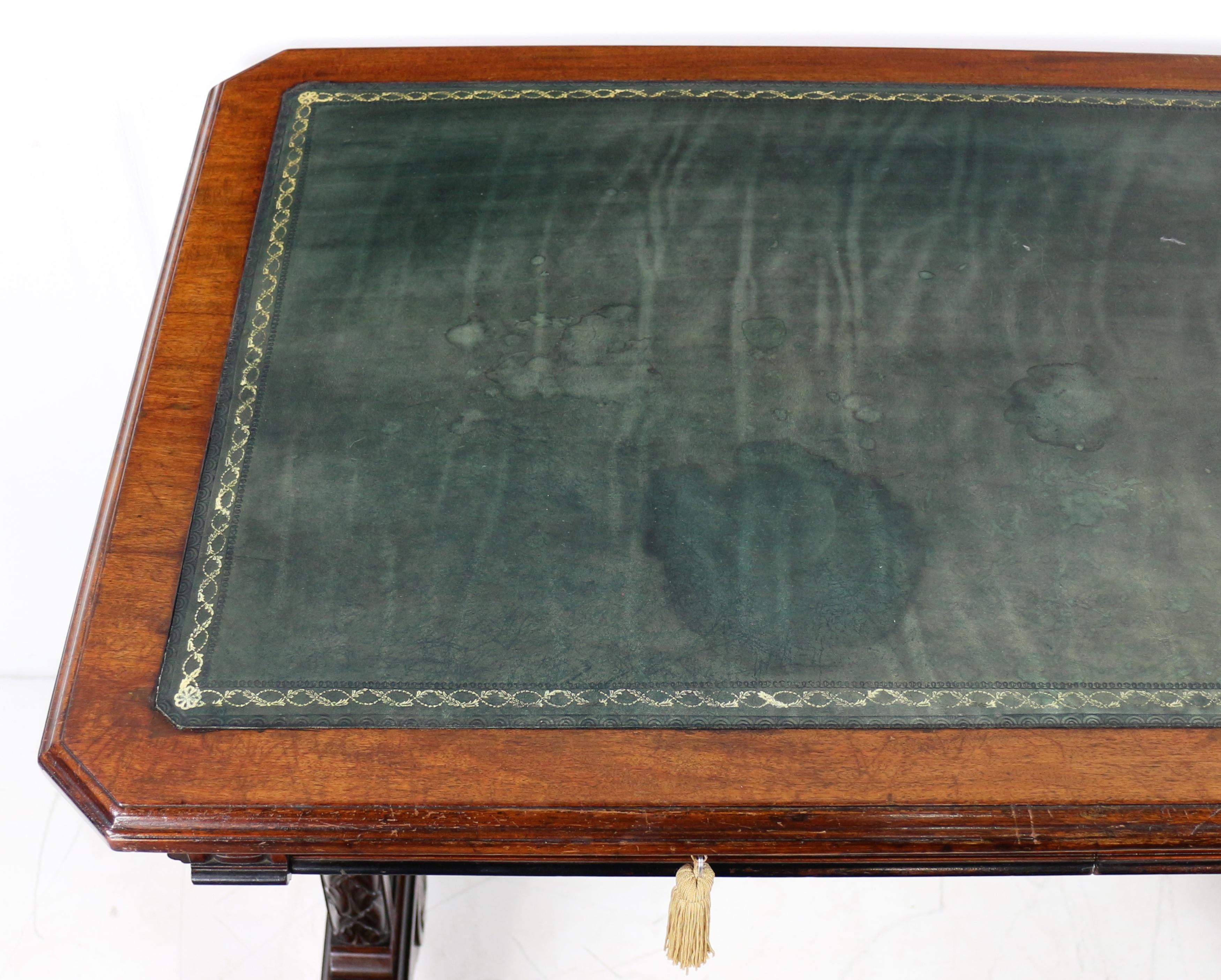 Regency Neoclassical Mahogany Library Table in the manner of Richard Bridgen For Sale 10