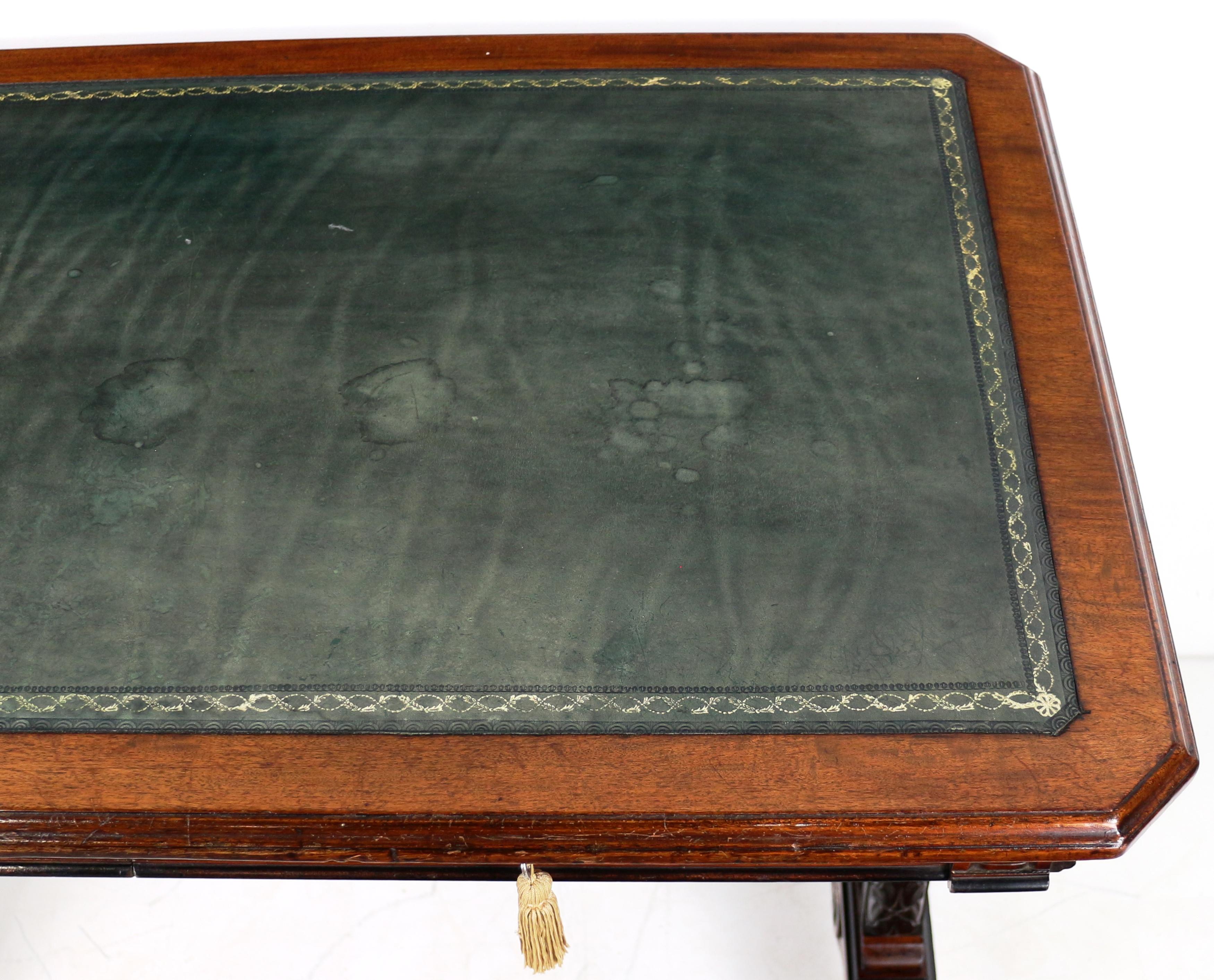 Regency Neoclassical Mahogany Library Table in the manner of Richard Bridgen For Sale 11