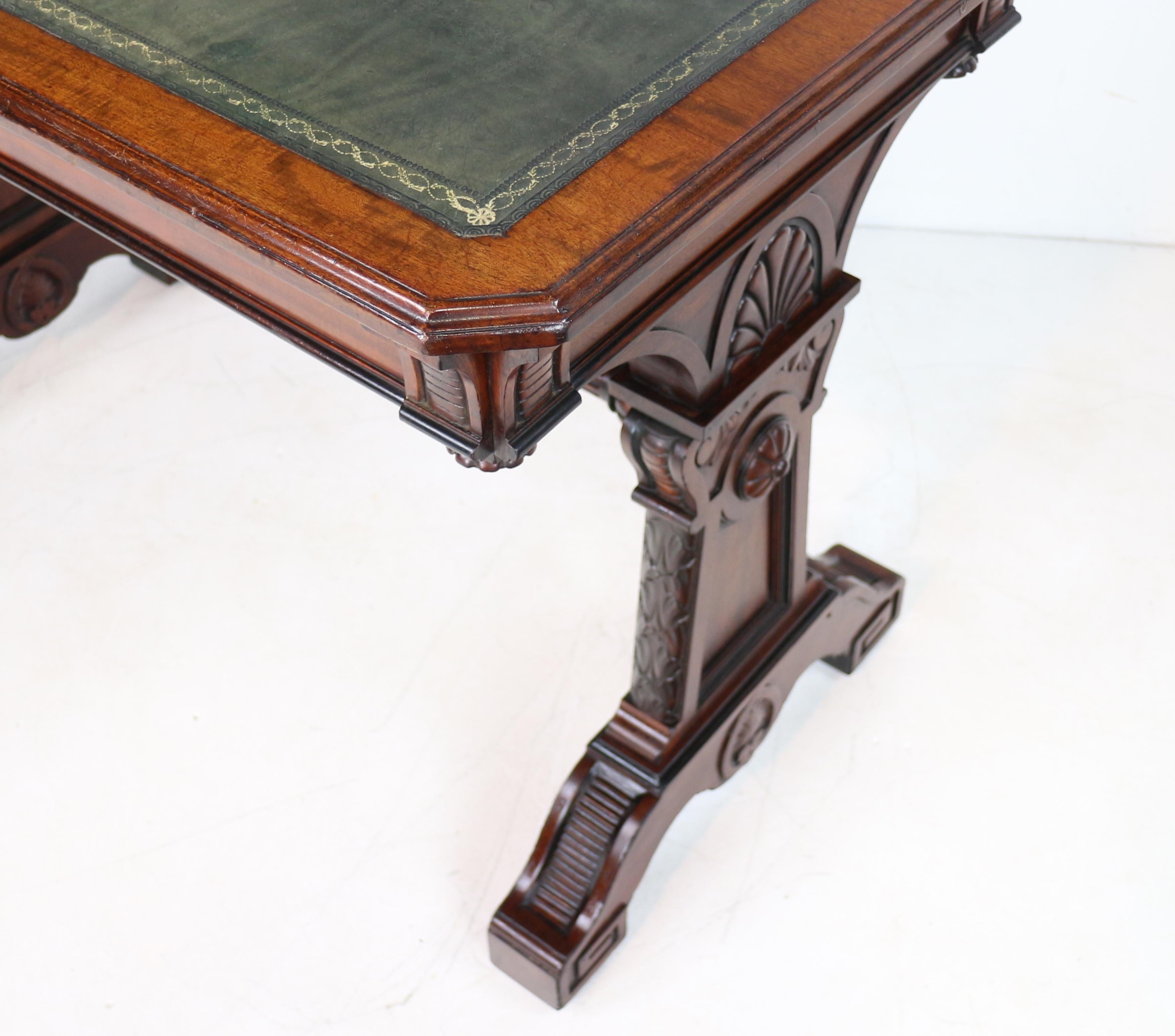 Regency Neoclassical Mahogany Library Table in the manner of Richard Bridgen For Sale 12