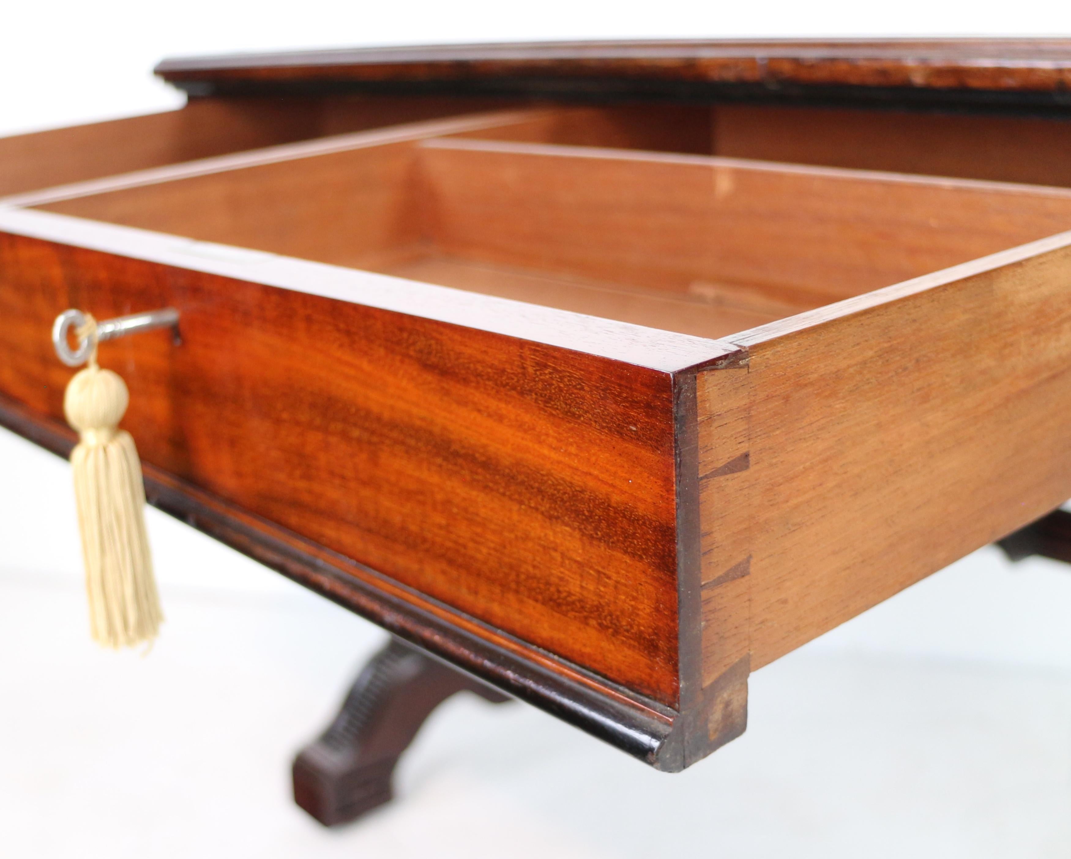 Regency Neoclassical Mahogany Library Table in the manner of Richard Bridgen For Sale 14