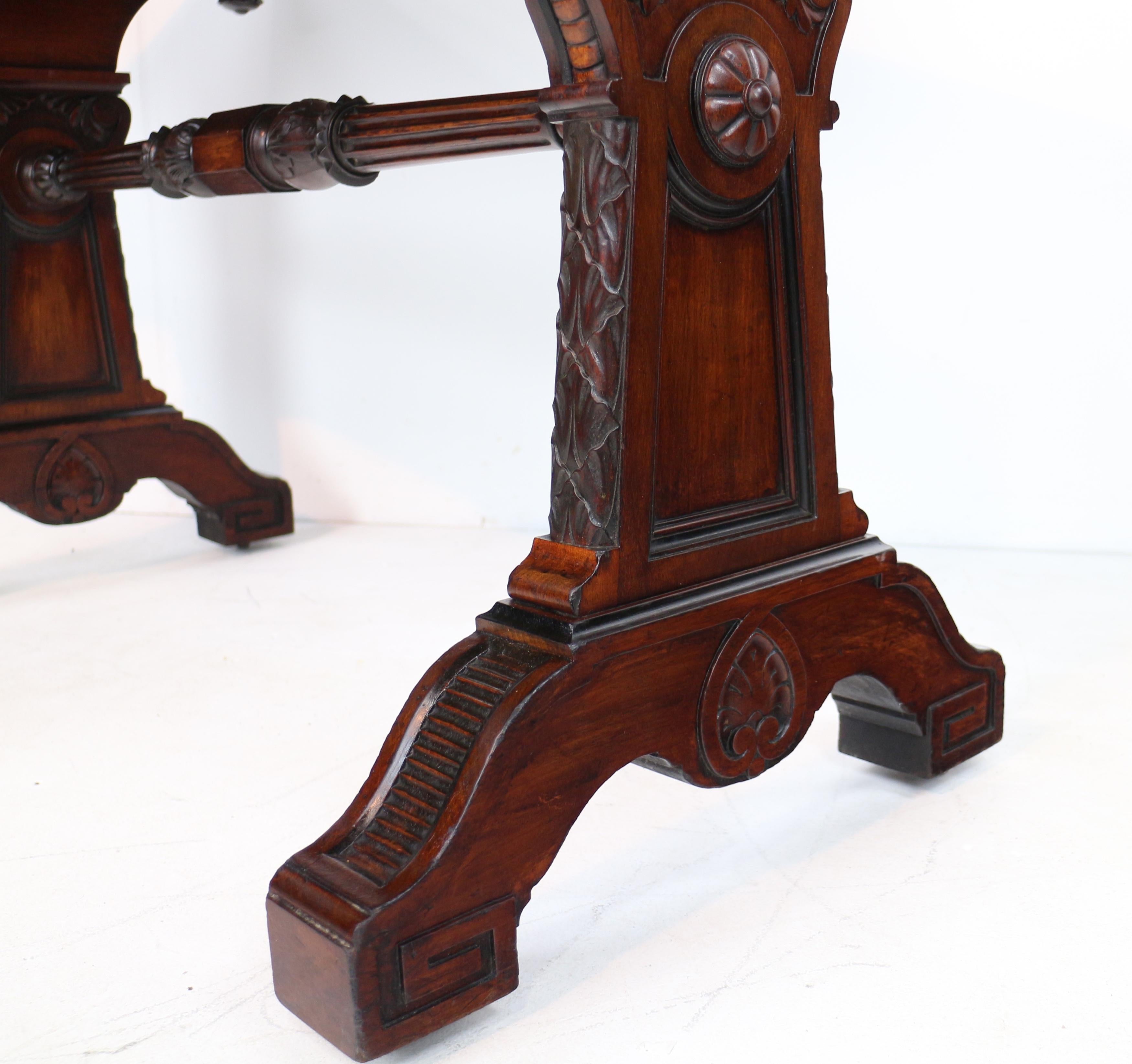 Regency Neoclassical Mahogany Library Table in the manner of Richard Bridgen For Sale 1